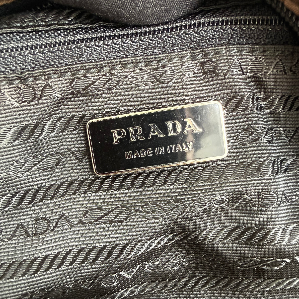 Prada Brown Nylon Hobo Bag