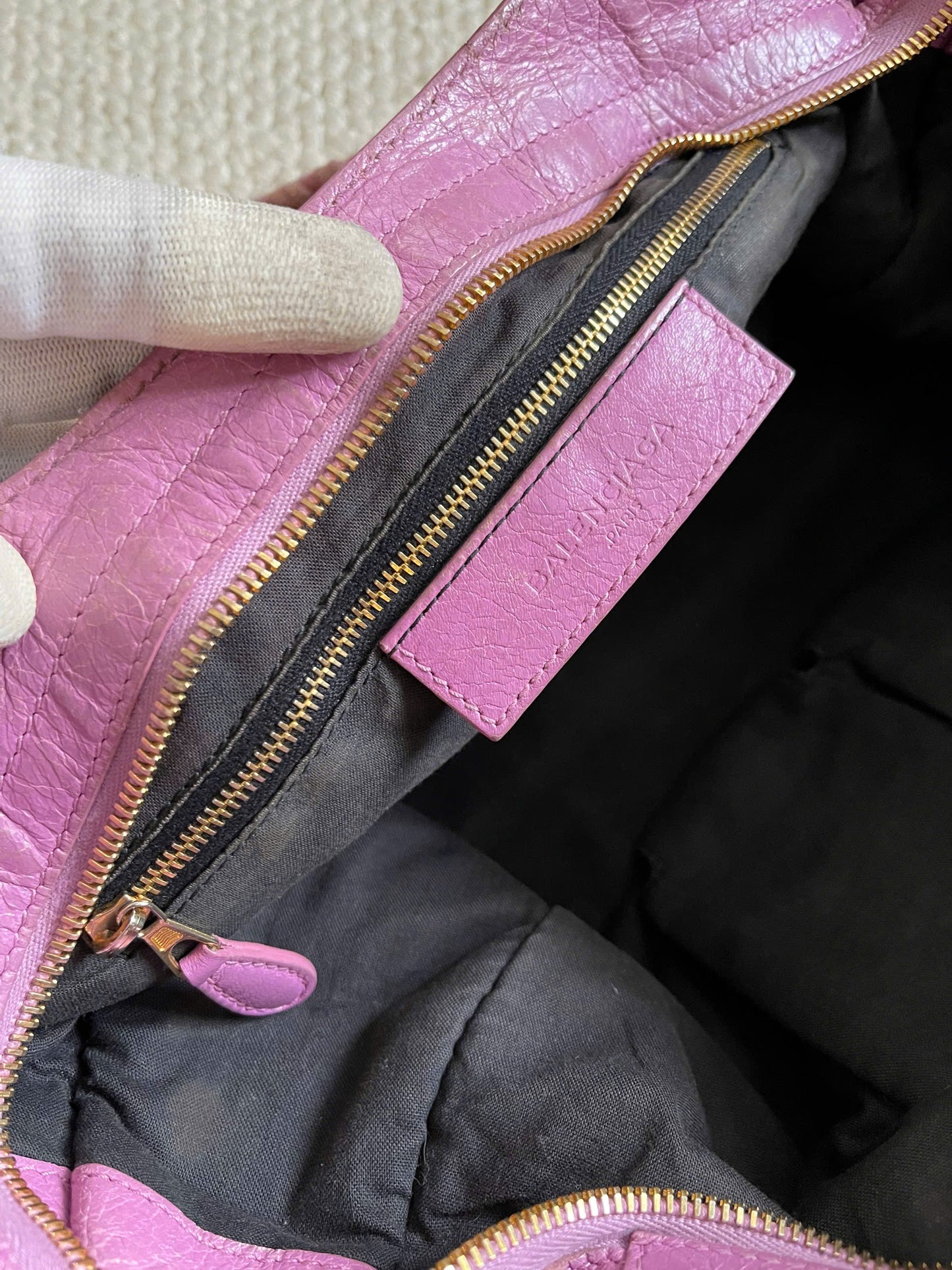 Balenciaga City Giant Studs Bag Leather (Pink)