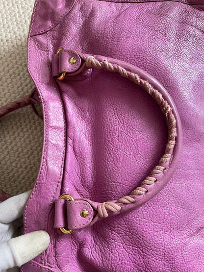 Balenciaga City Giant Studs Bag Leather (Pink)