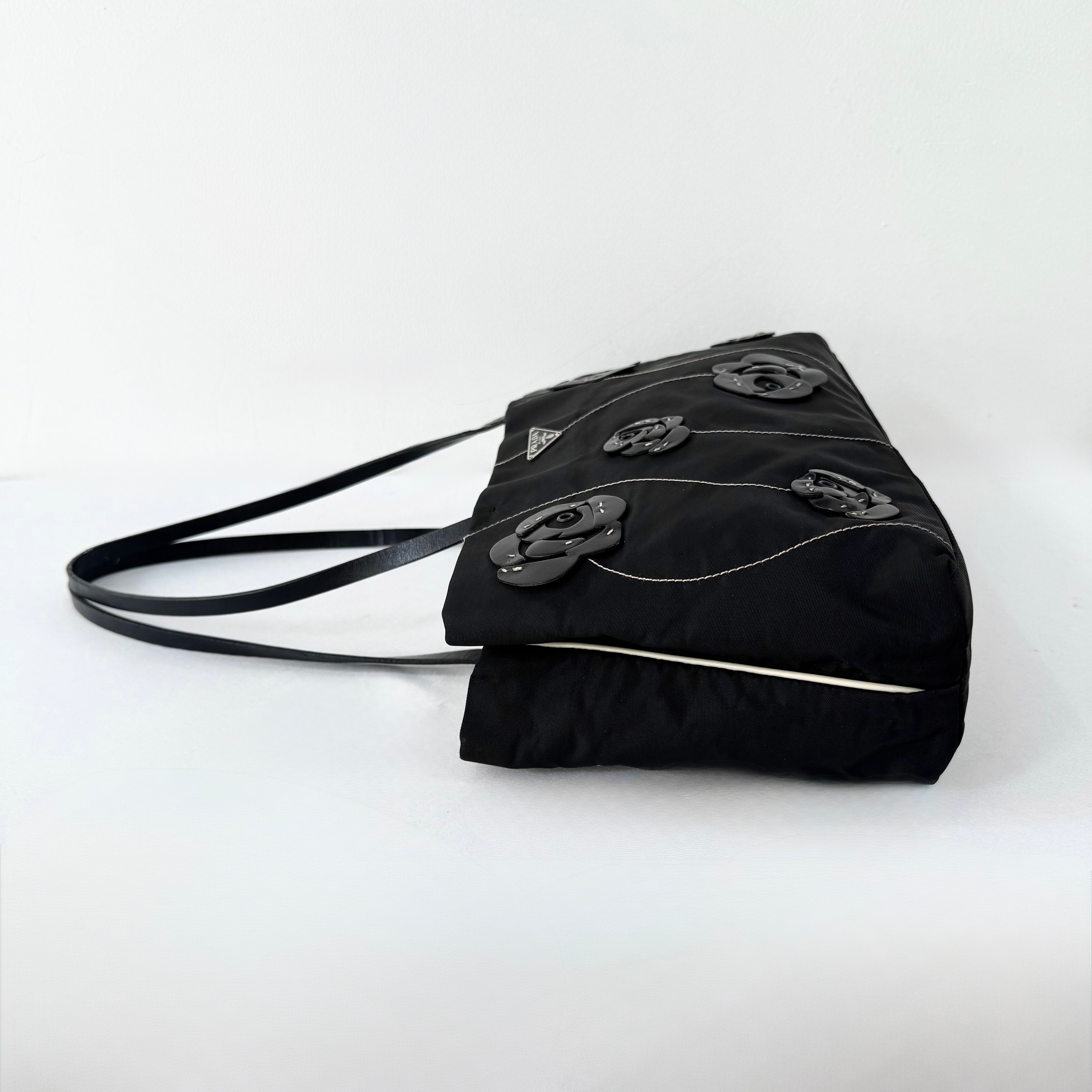 Prada Nylon Tessuto Flowers Tote Bag
