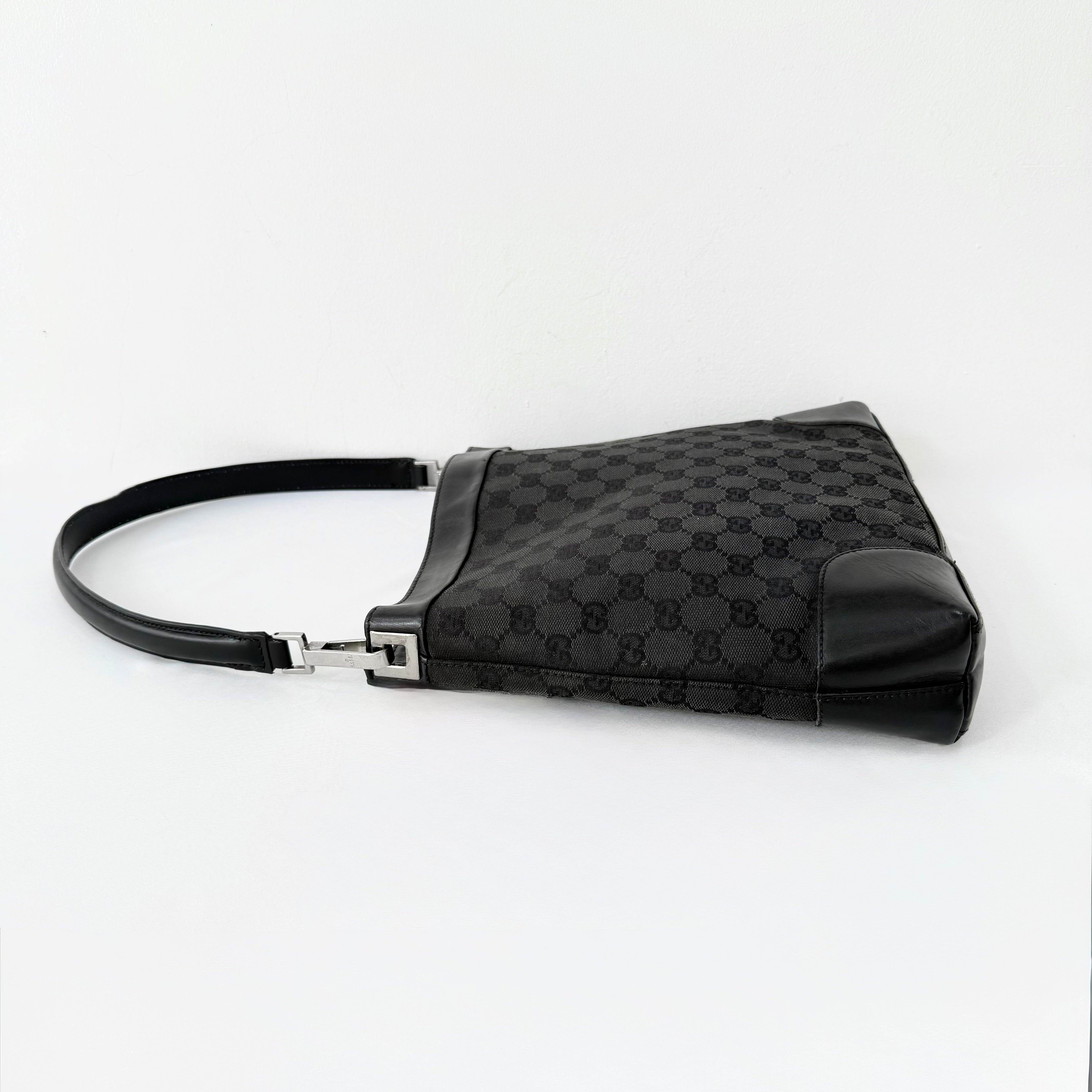 Gucci Black GG Canvas Shoulder Bag