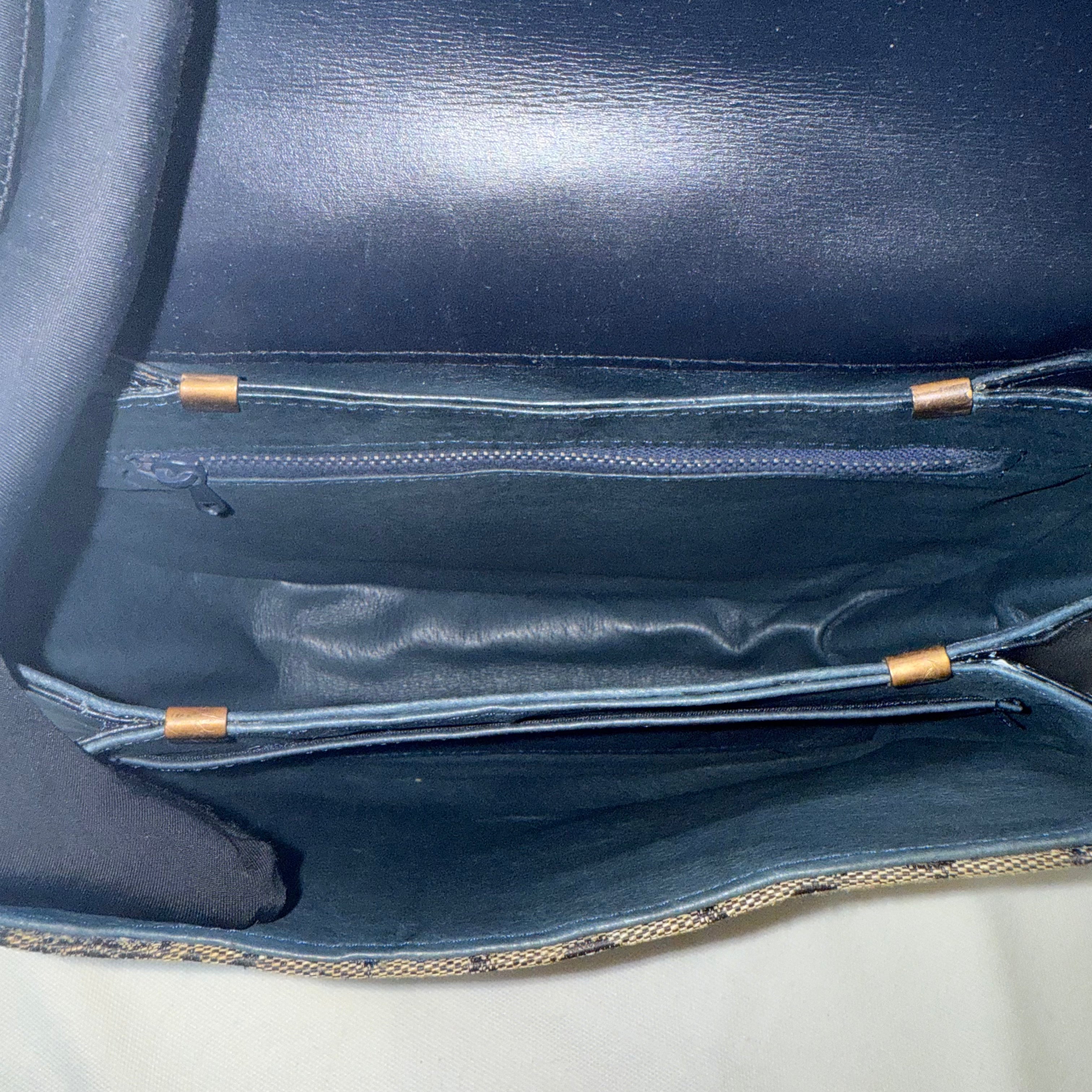 Celine C Sulky Shoulder Bag Canvas Navy