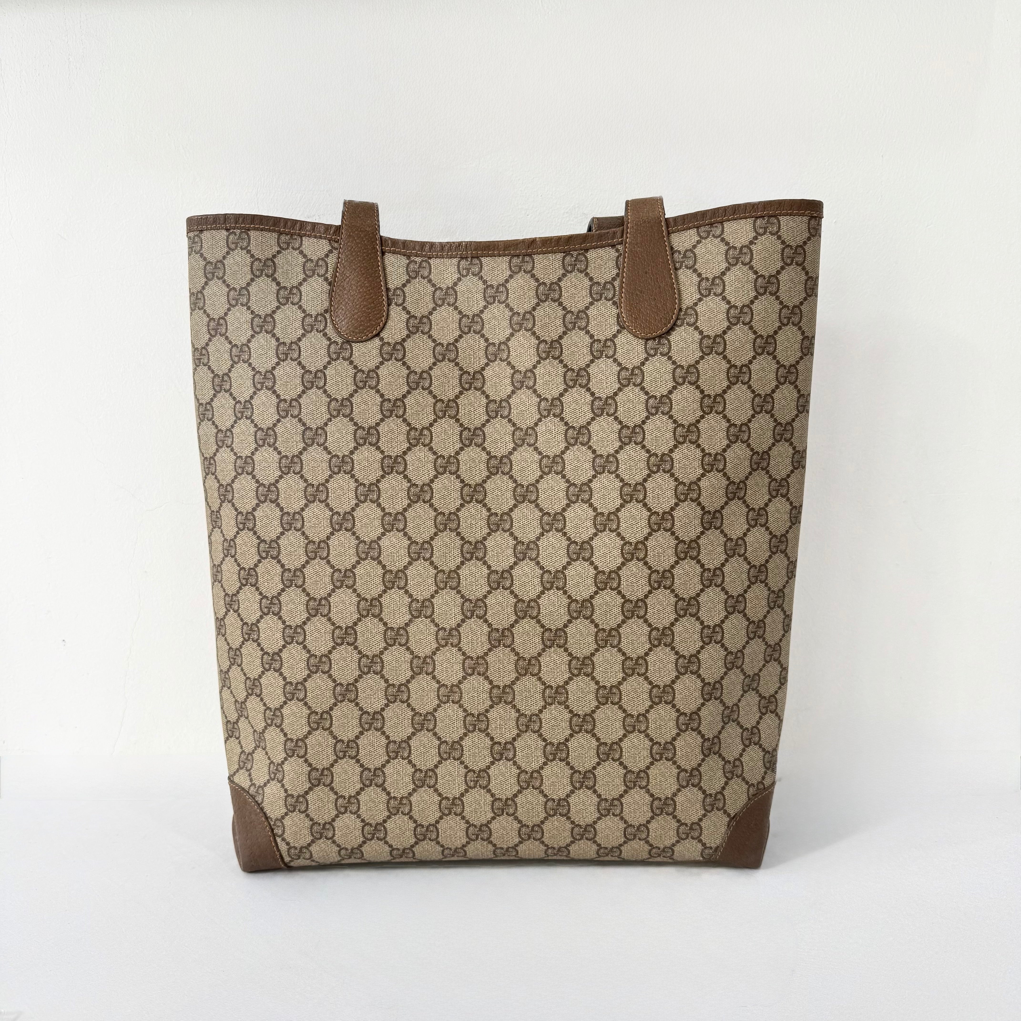 GUCCI GG Supreme Web Sherry Line Tote Bag
