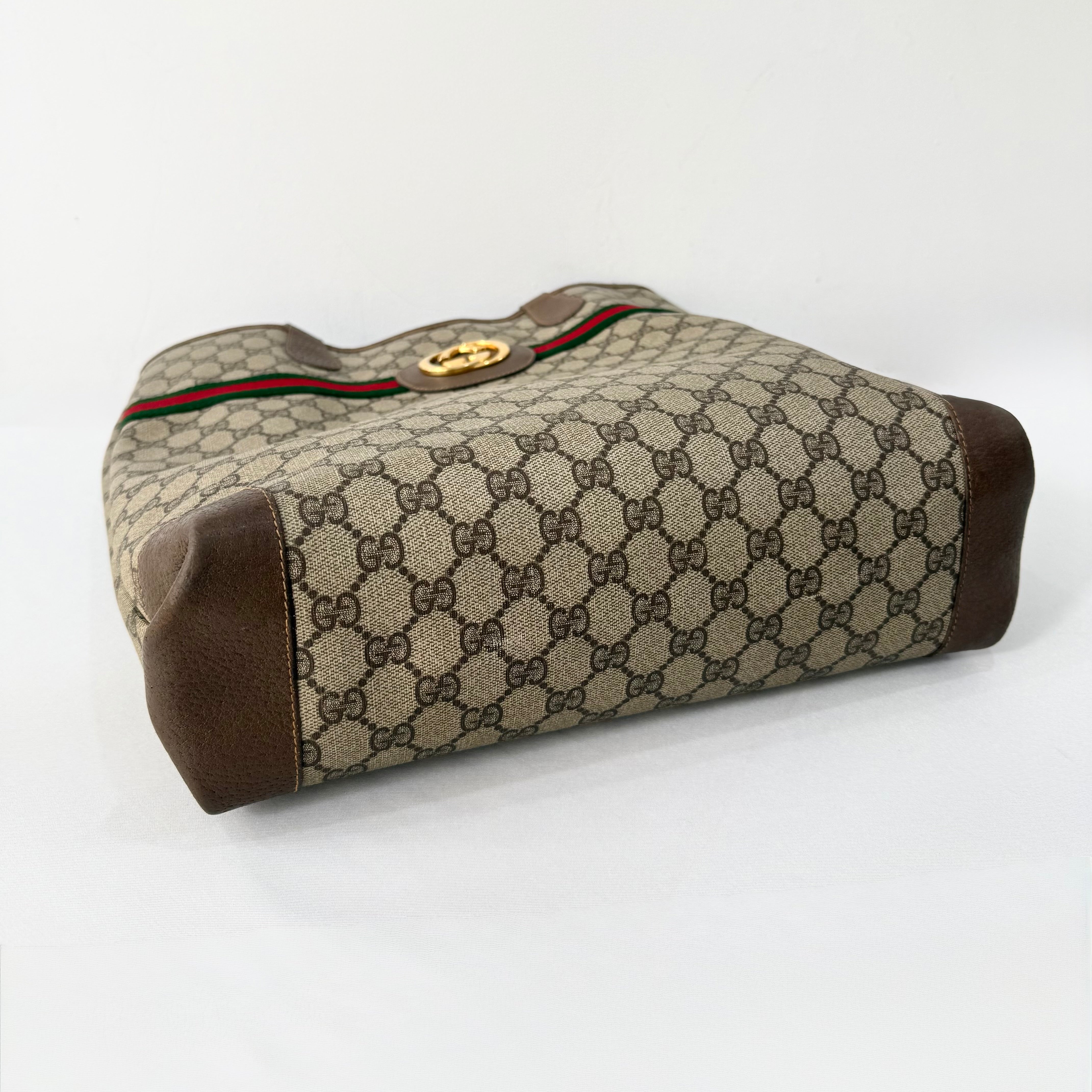 GUCCI GG Supreme Web Sherry Line Tote Bag