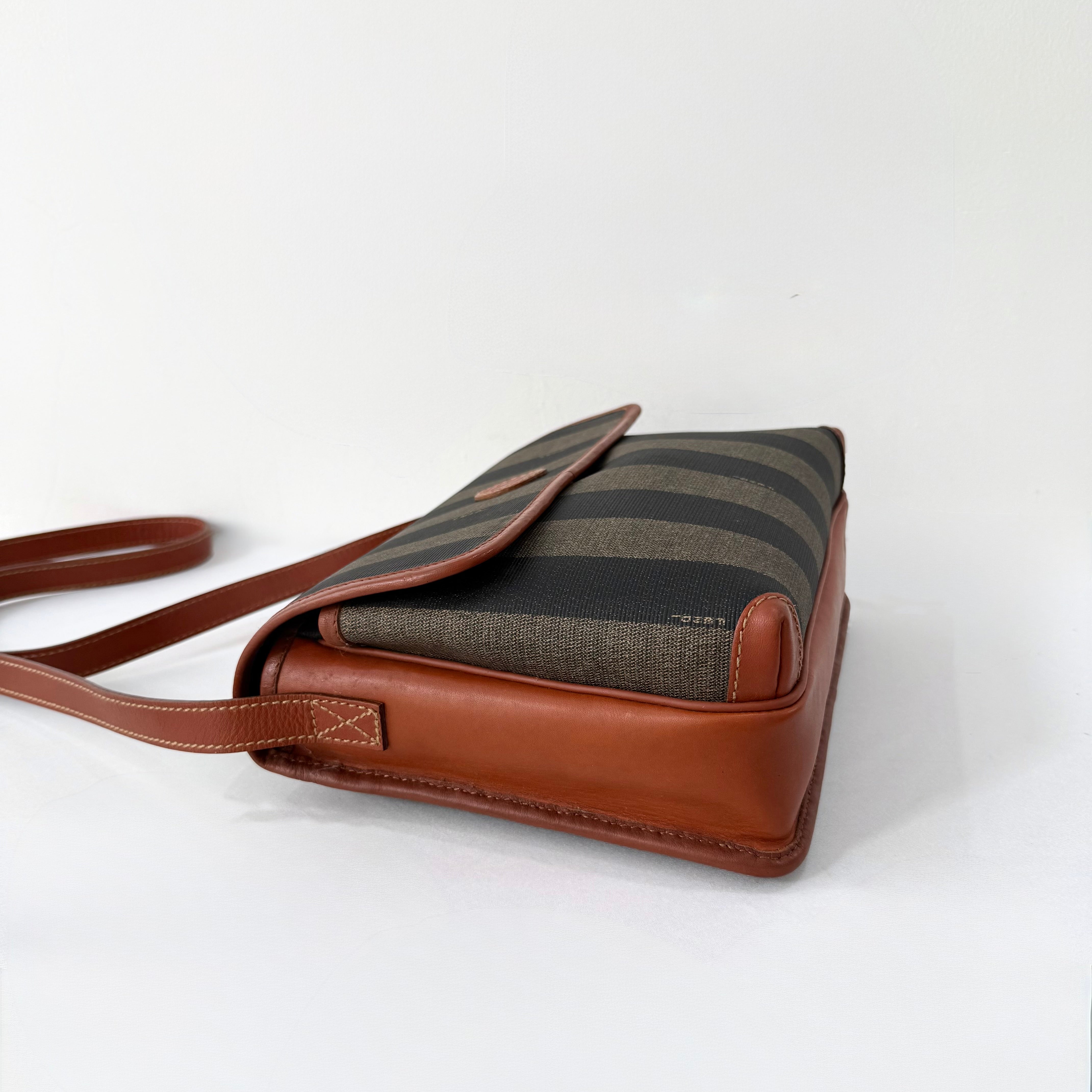 Fendi Vintage Pequin Flap Crossbody