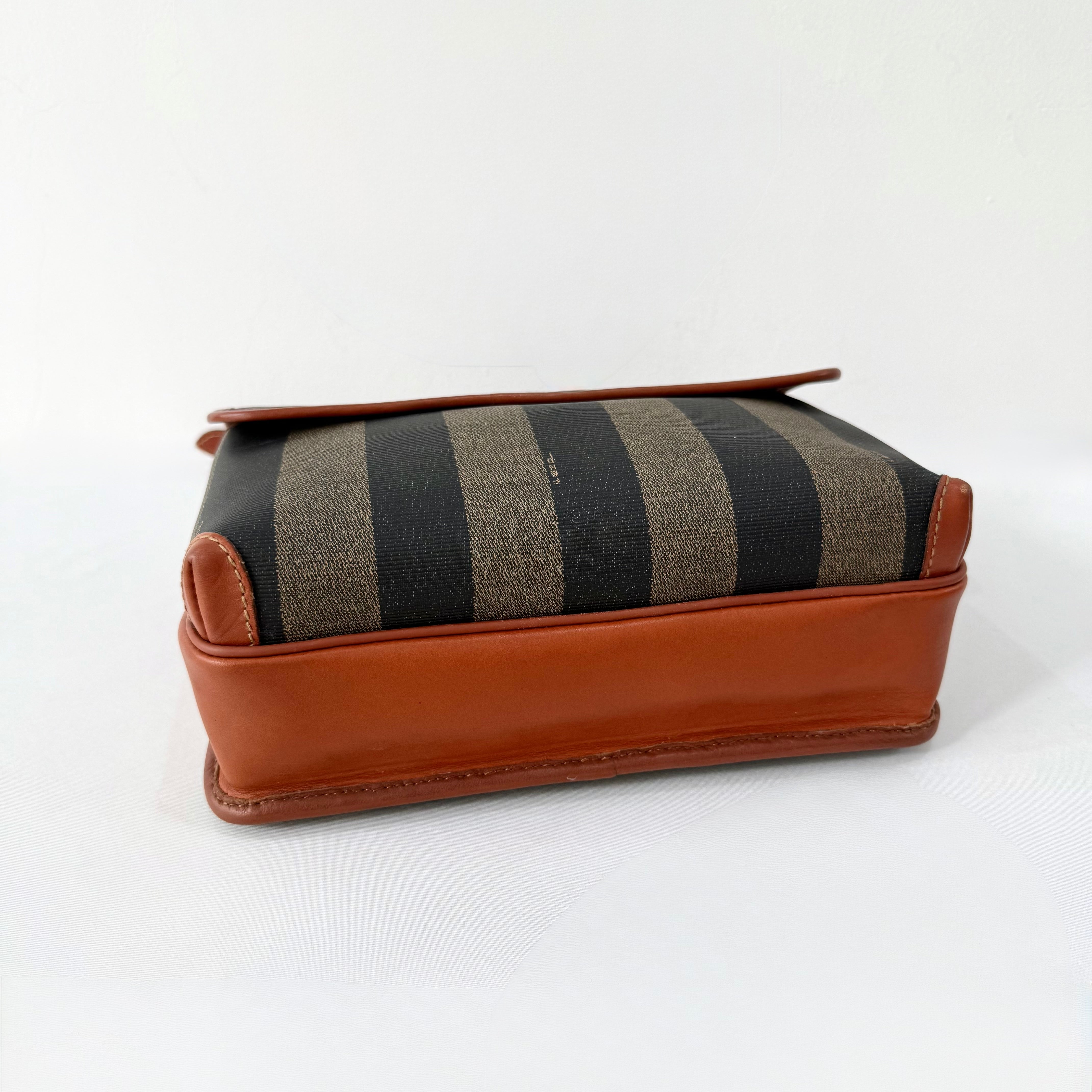 Fendi Vintage Pequin Flap Crossbody