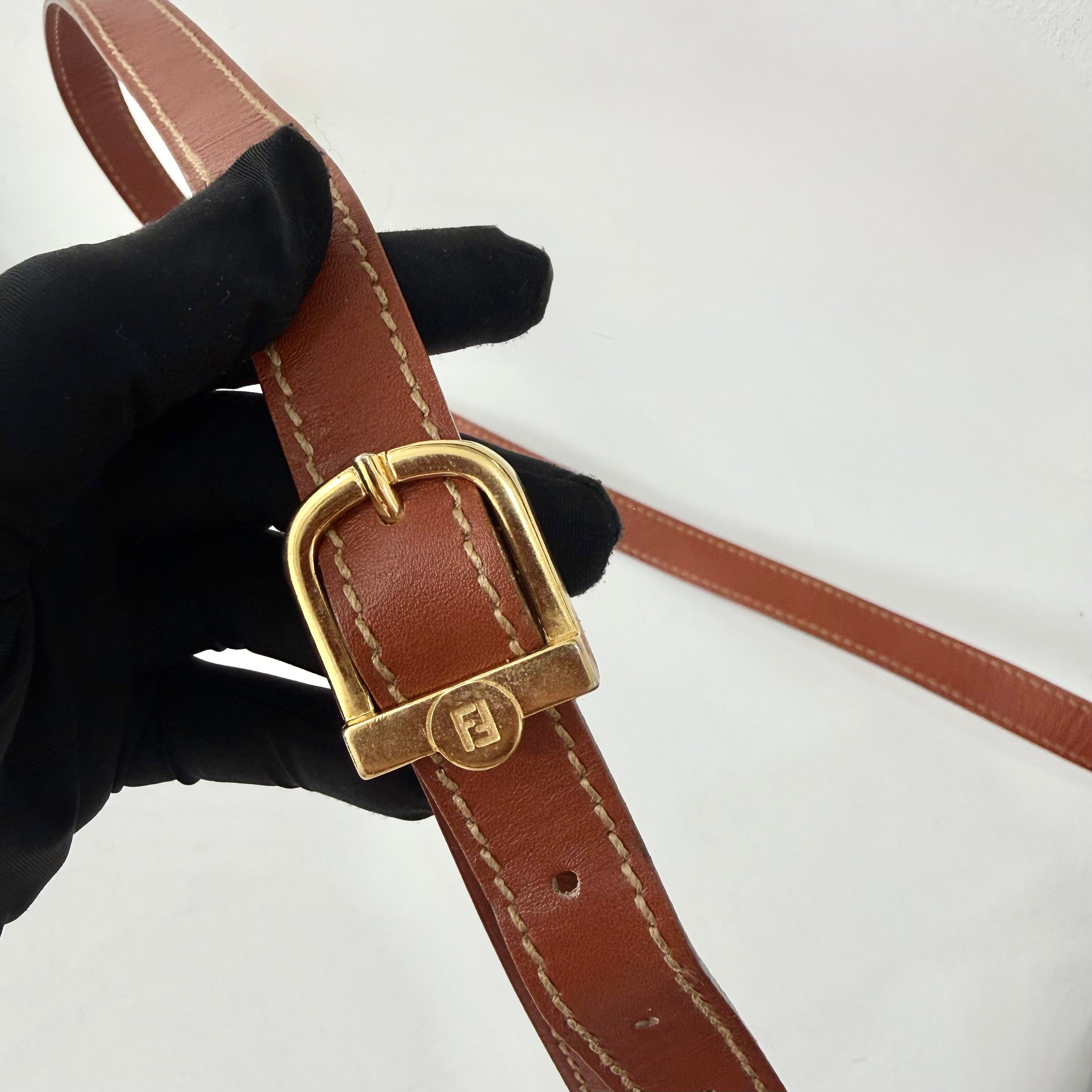 Fendi Vintage Pequin Flap Crossbody