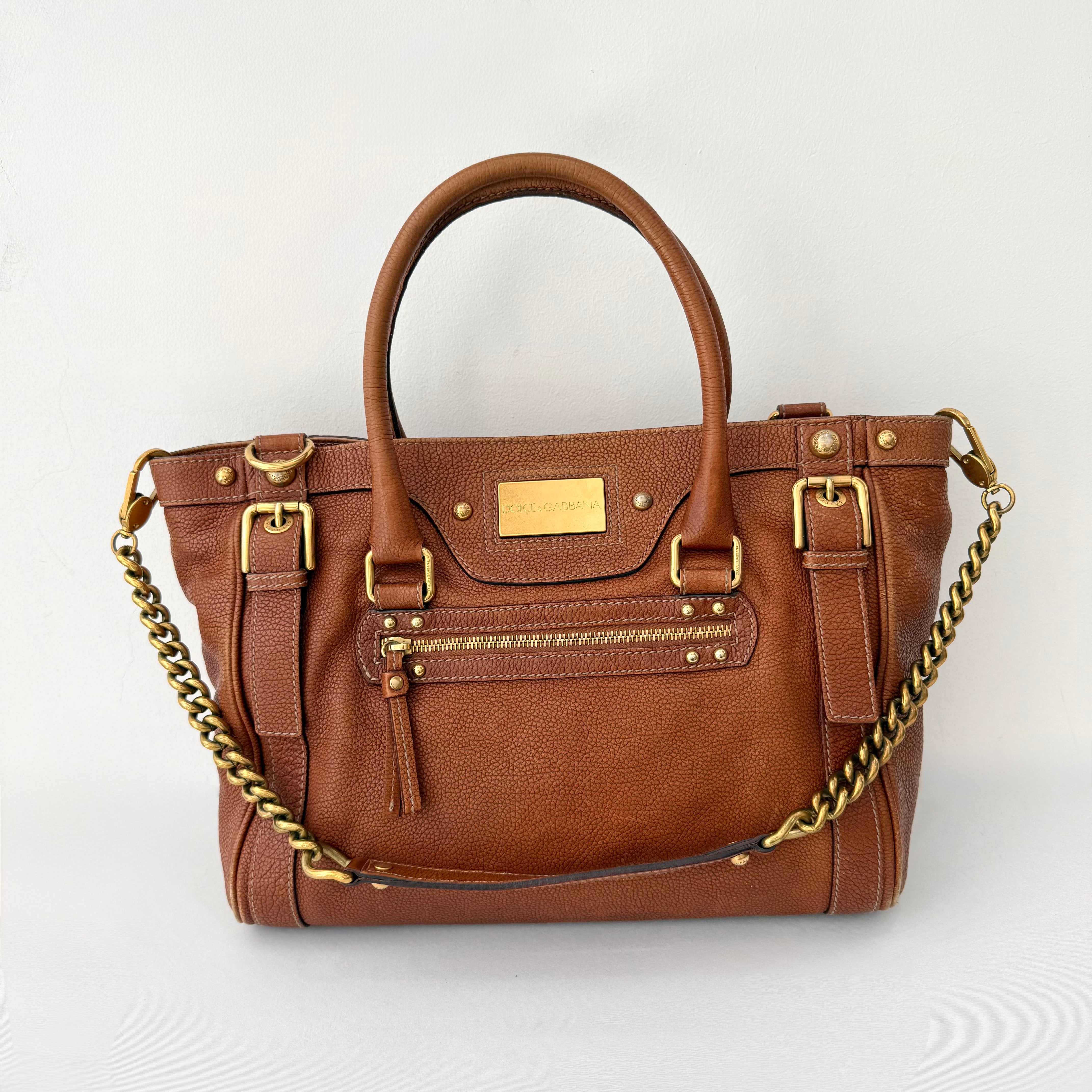 Dolce & Gabbana Brown Leather Satchel