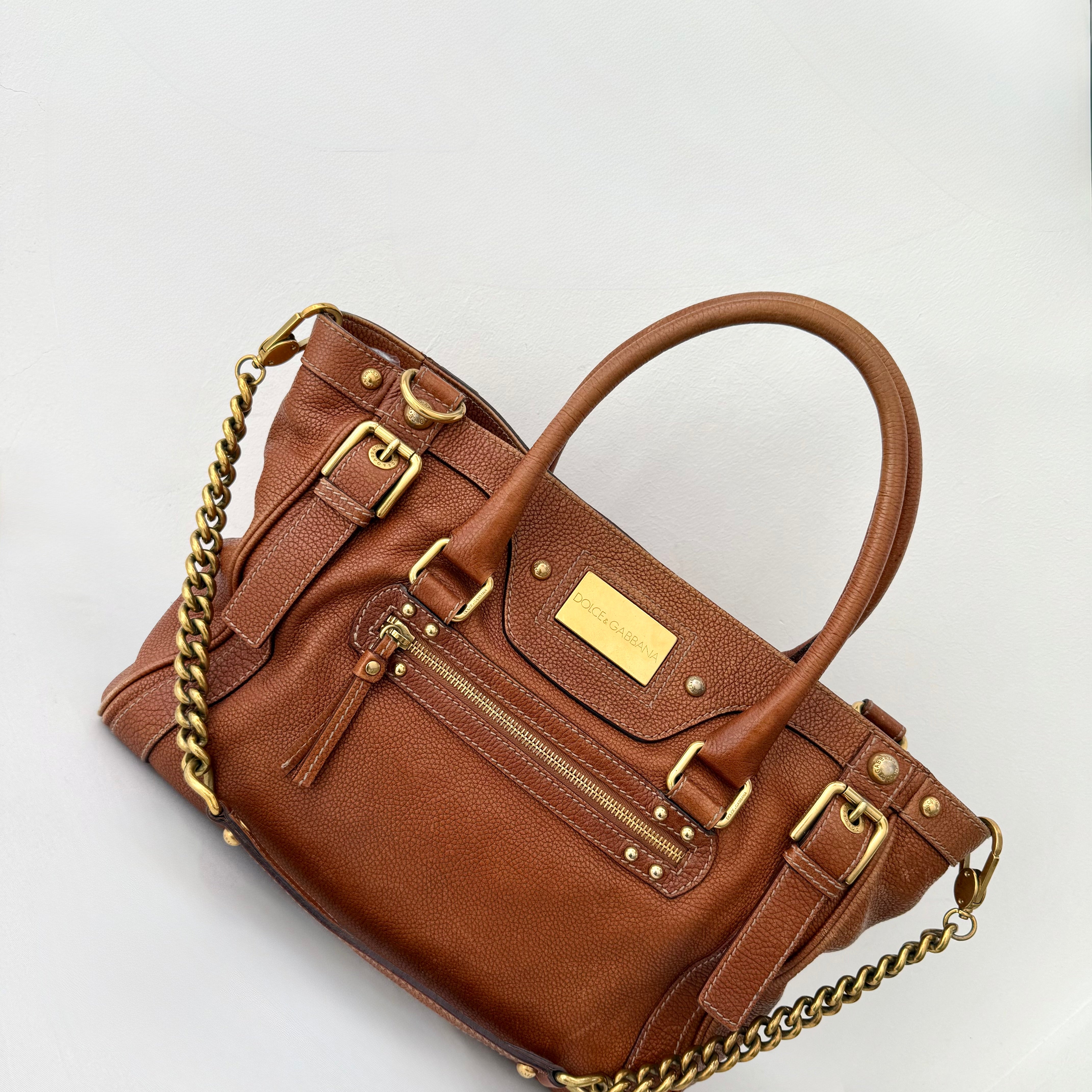 Dolce & Gabbana Brown Leather Satchel