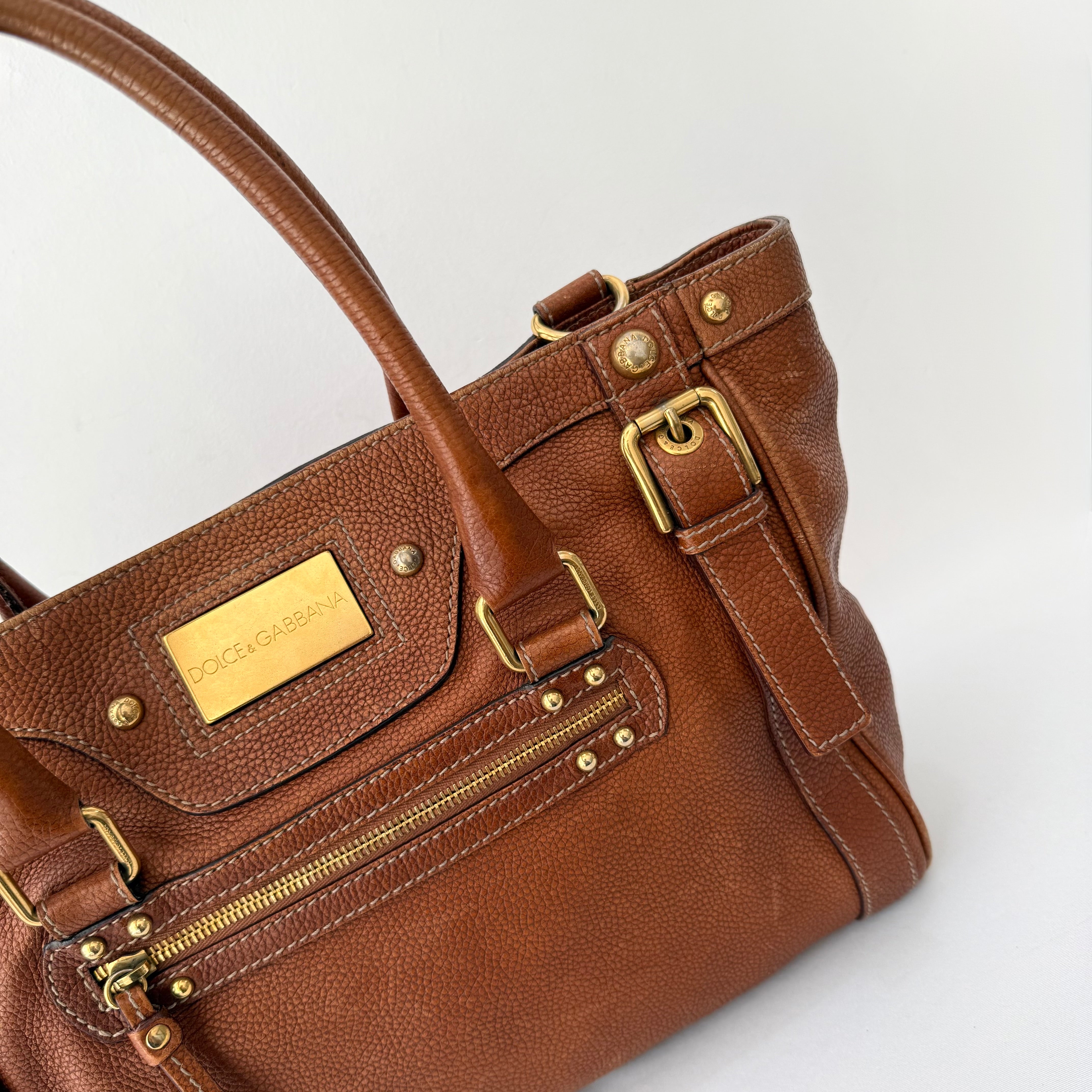 Dolce & Gabbana Brown Leather Satchel