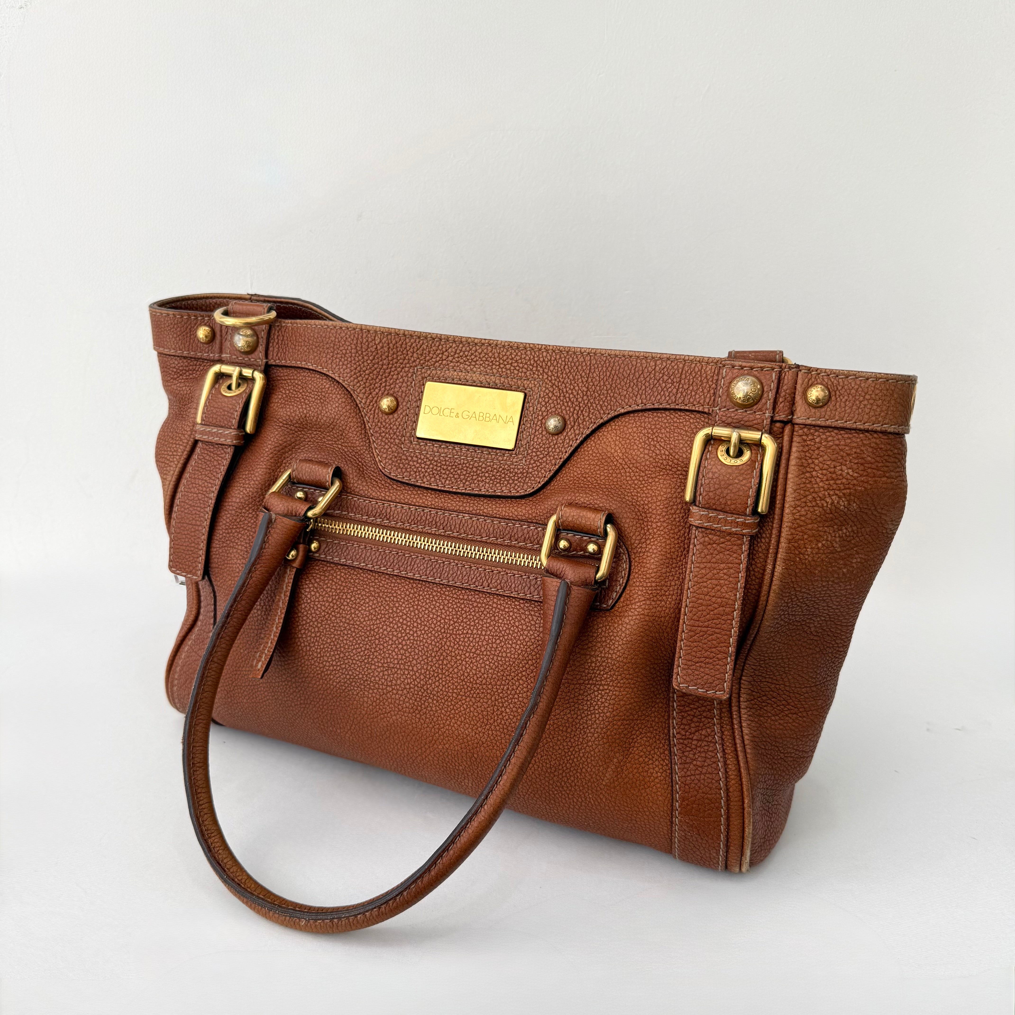 Dolce & Gabbana Brown Leather Satchel