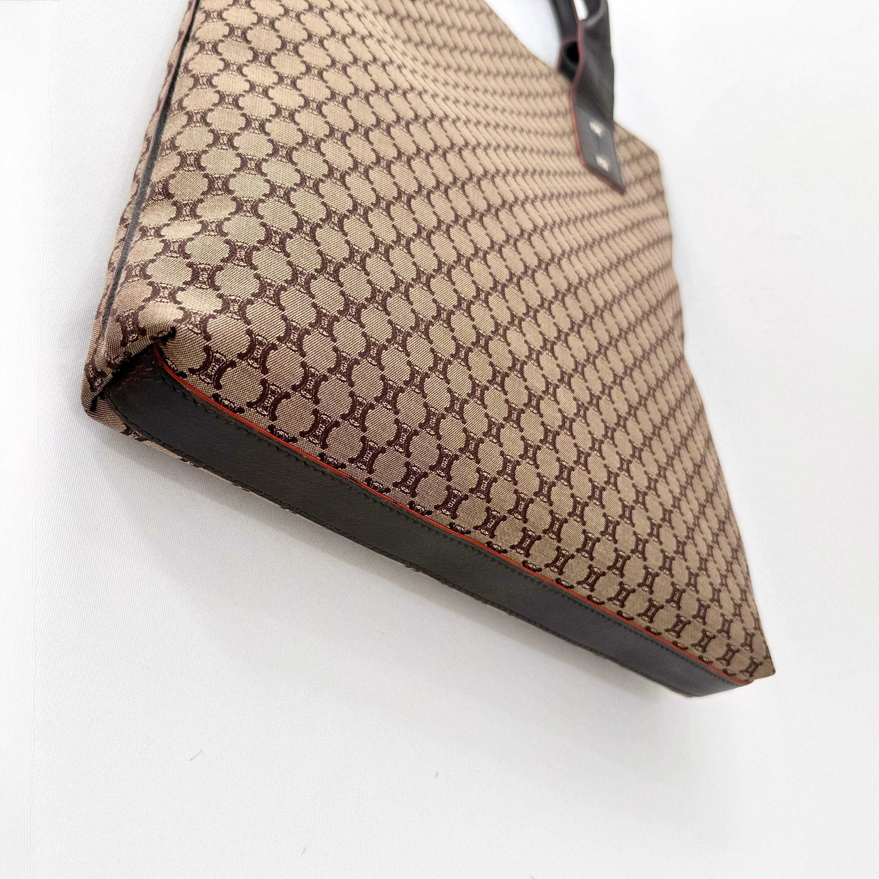 Celine Brown Macadam Canvas Tote Bag 