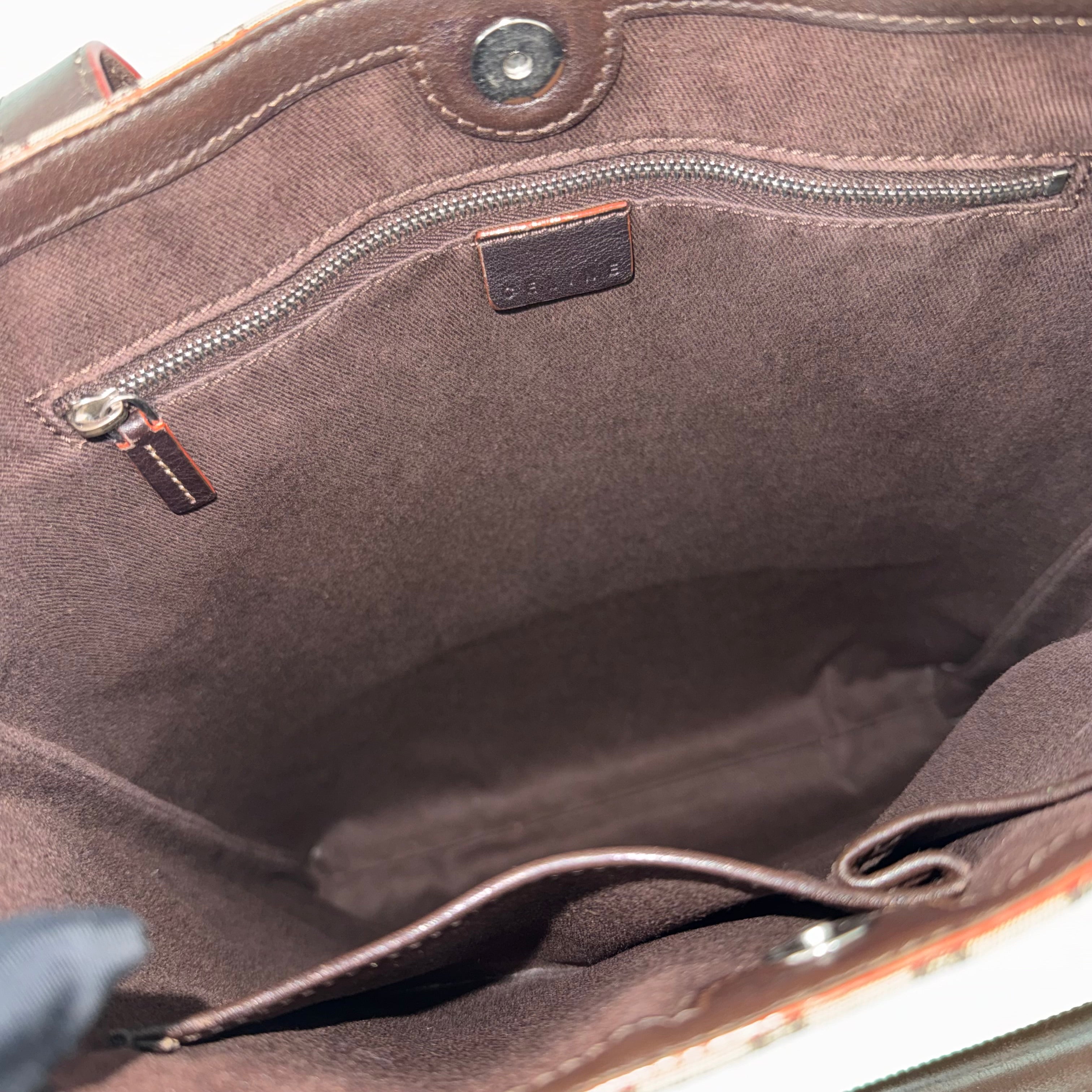 Celine Brown Macadam Canvas Tote Bag 