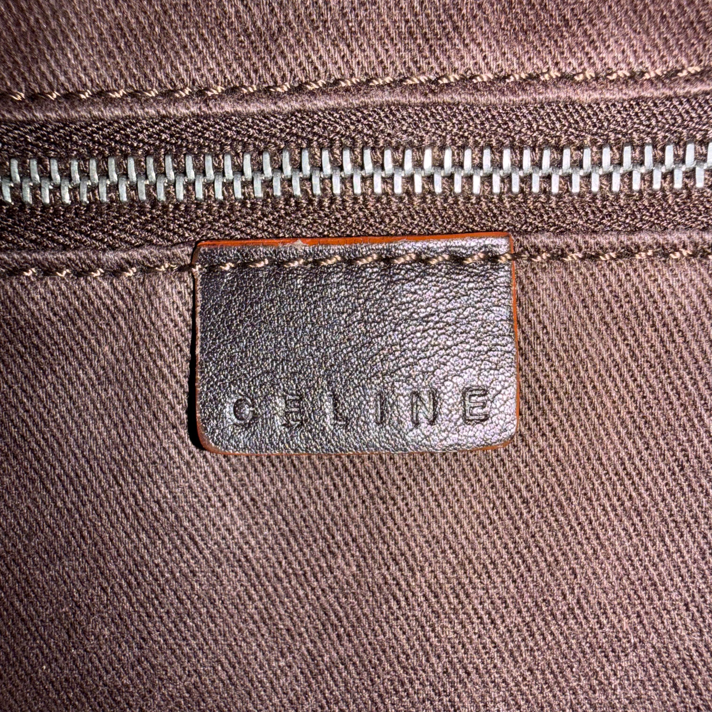 Celine Brown Macadam Canvas Tote Bag 