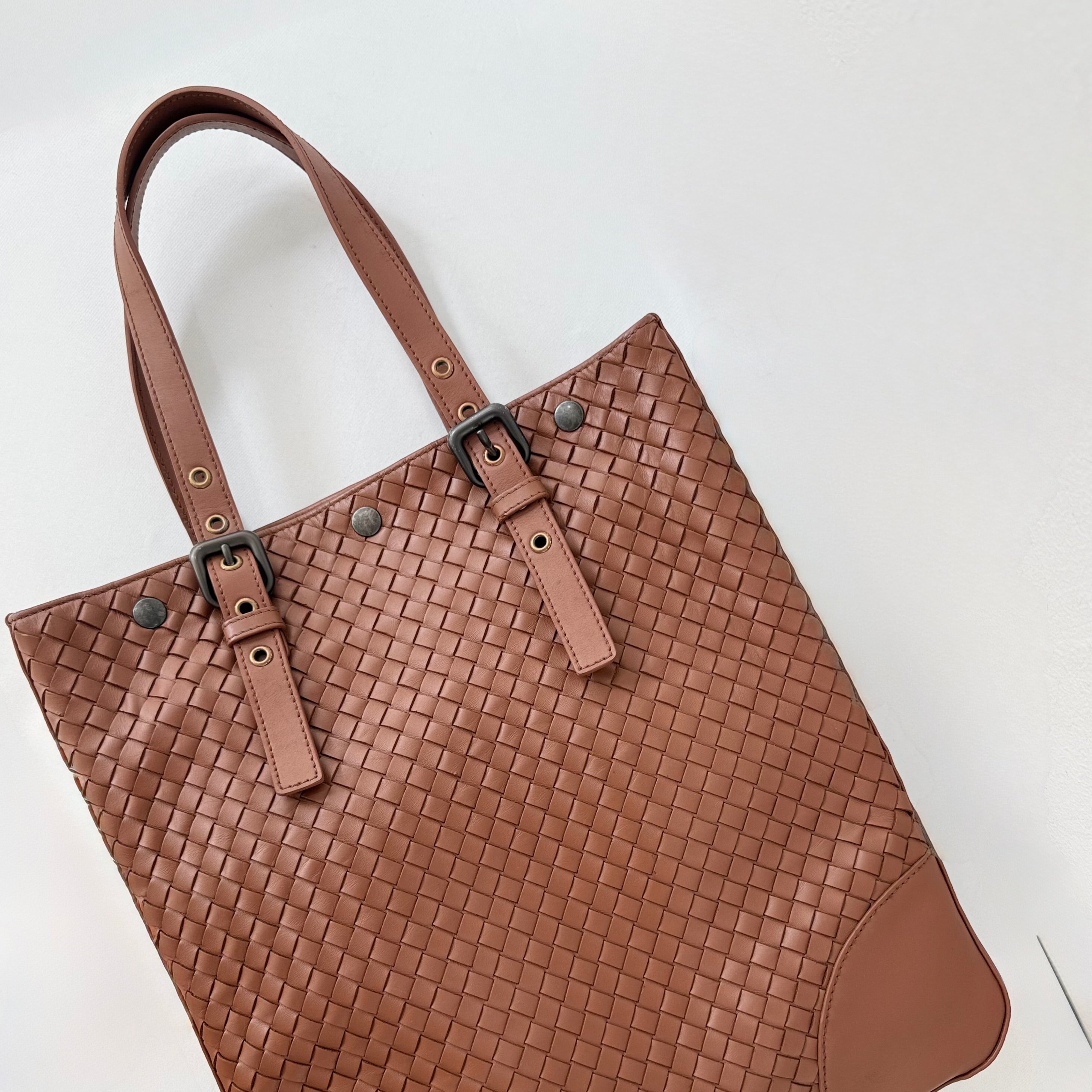 Bottega Veneta Nappa Intrecciato Brown Tote Bag