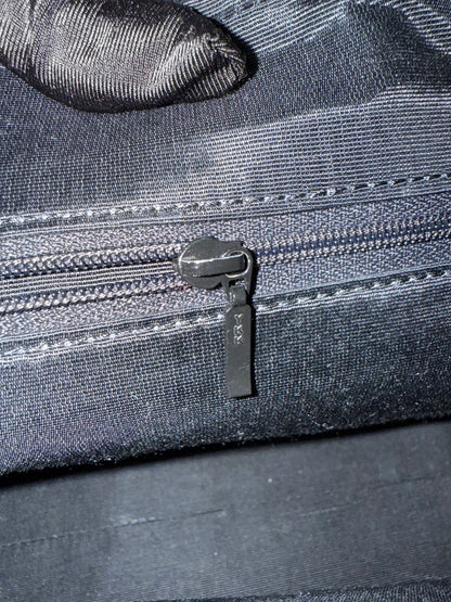 Burberry Check Pattern Leather and Canvas Shoulder Bag