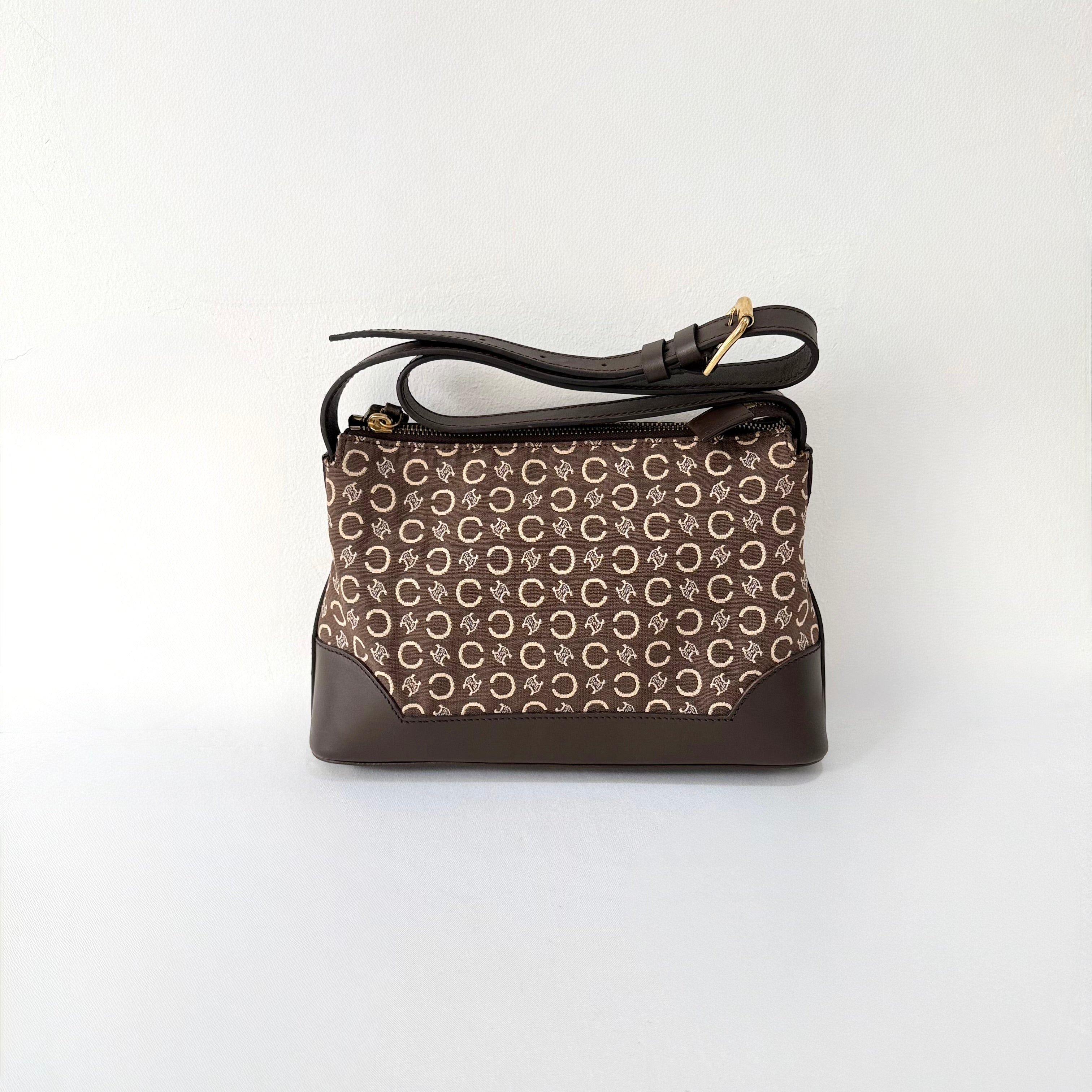 Celine C Brown Macadam Canvas shoulder bag