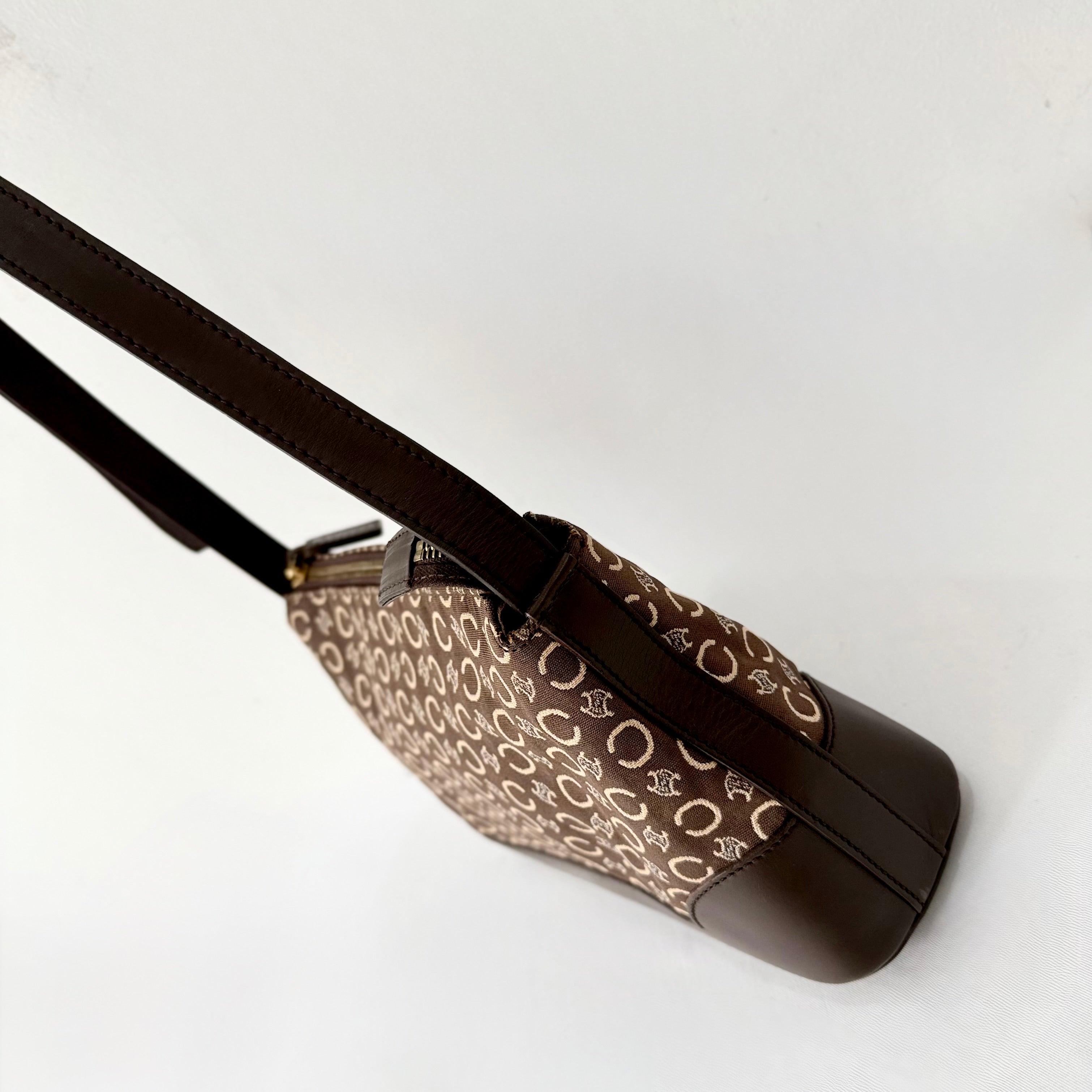 Celine C Brown Macadam Canvas shoulder bag