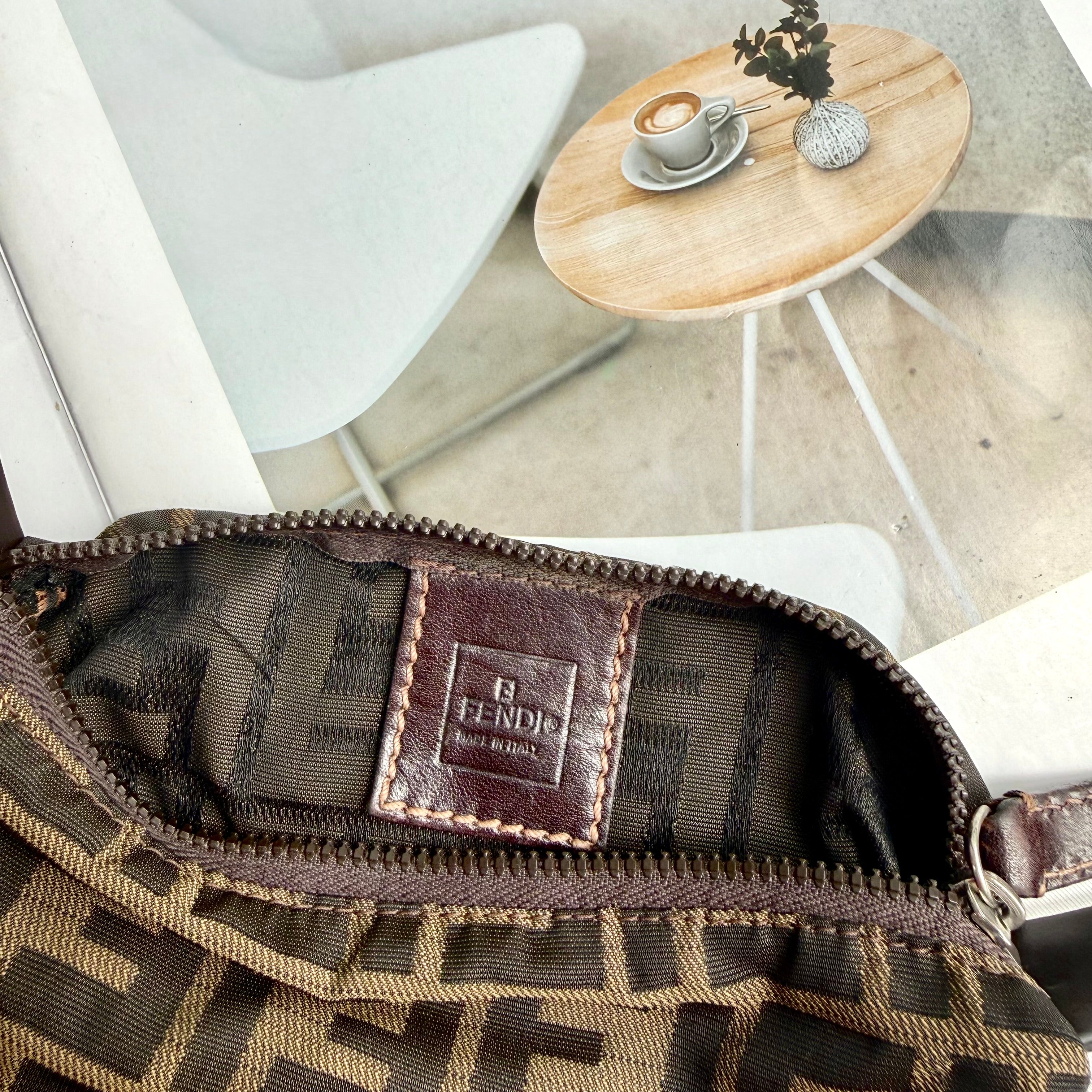 Fendi Brown Zucca Pochette Bag