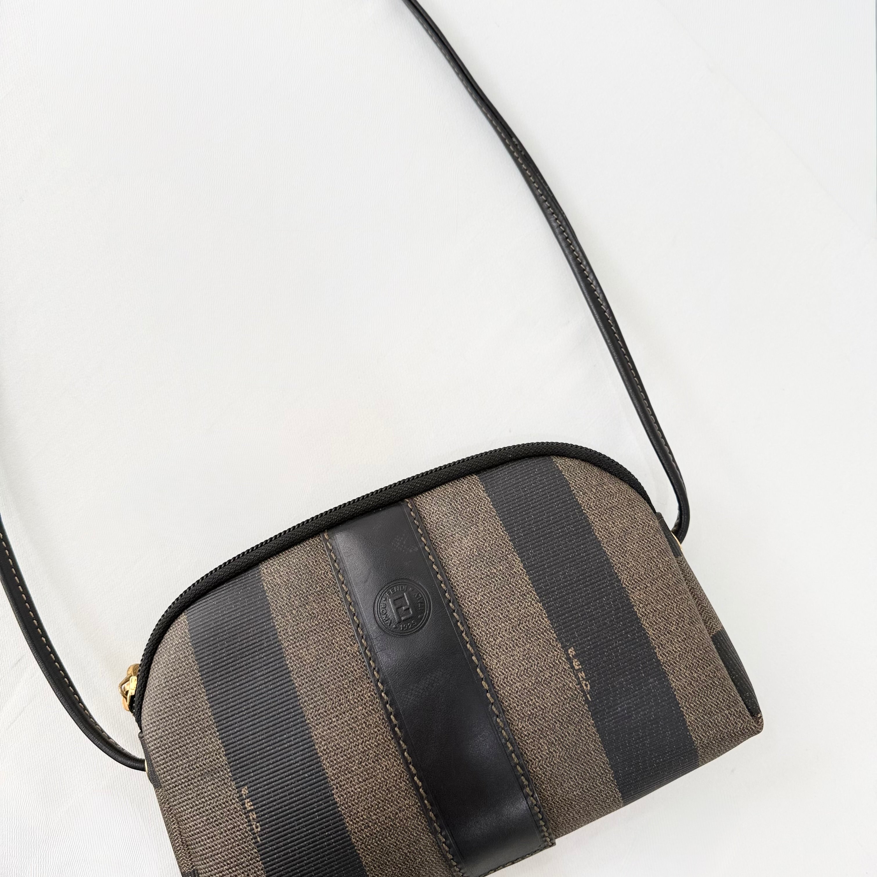 Vintage Pequin Crossbody Coated Canvas Small