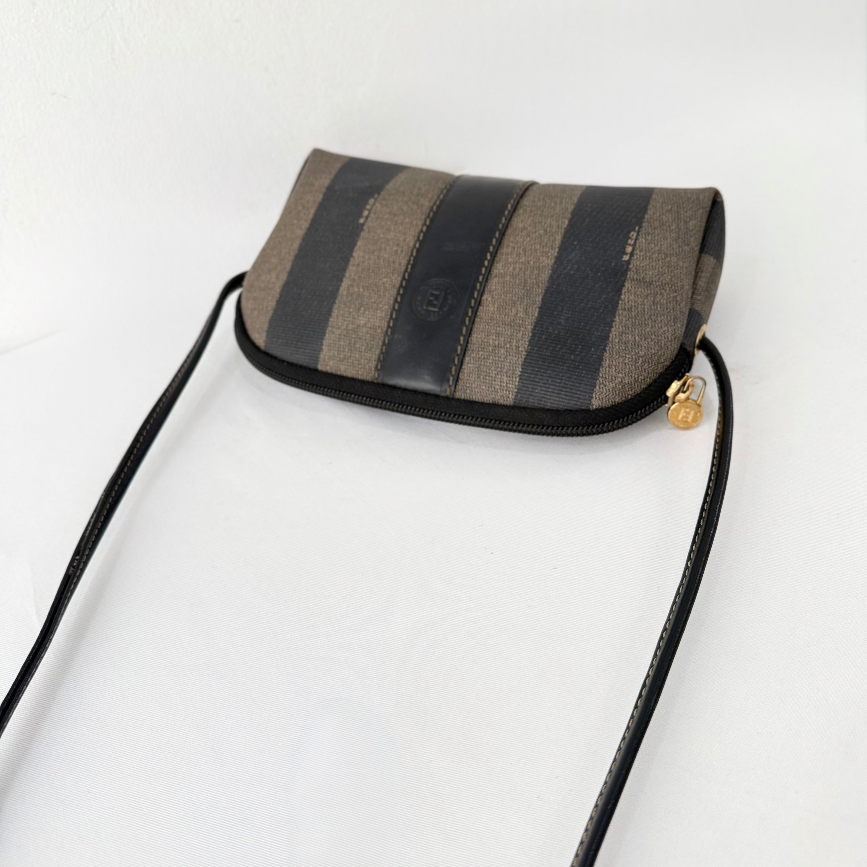 Vintage Pequin Crossbody Coated Canvas Small