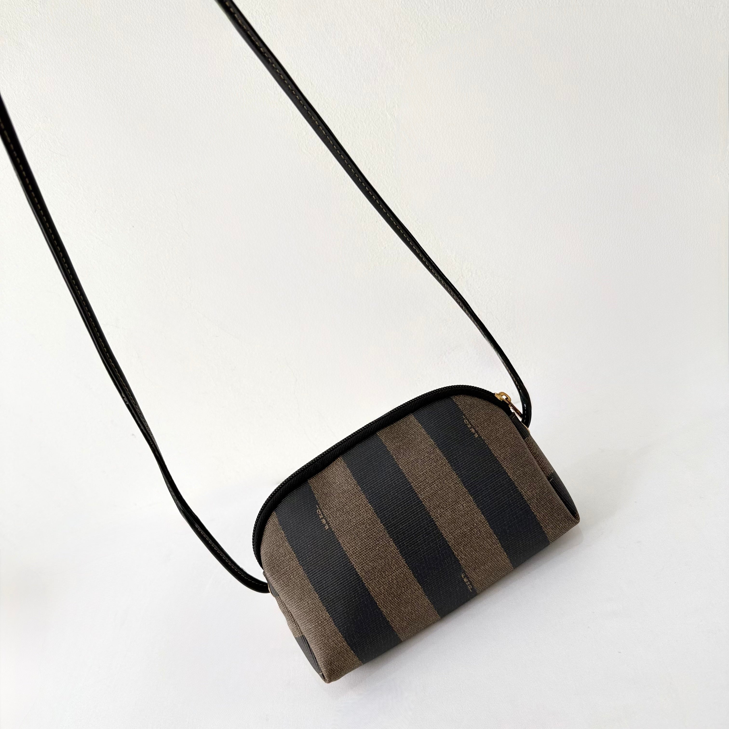 Vintage Pequin Crossbody Coated Canvas Small