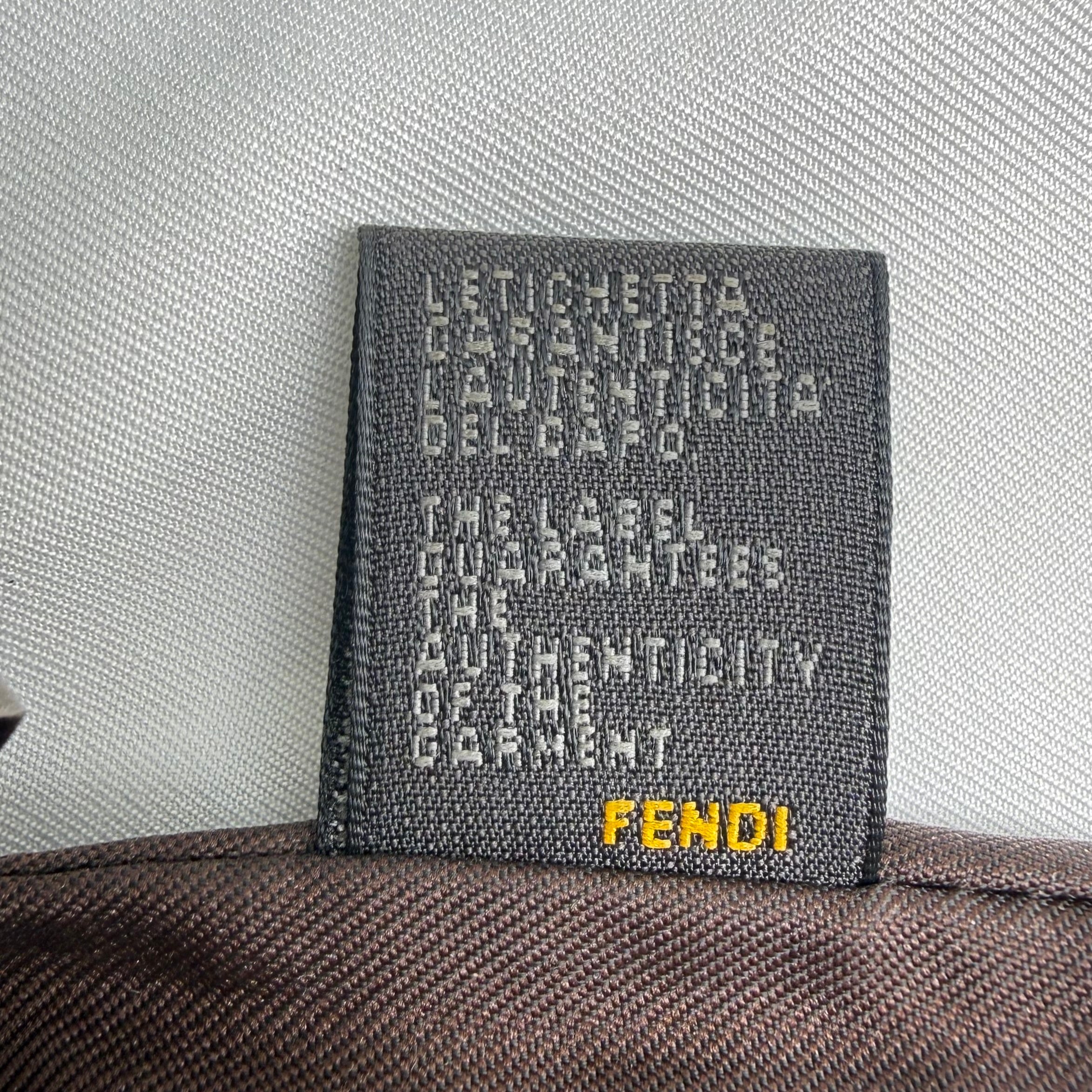 Fendi Brown Logo Print Crossbody Bag