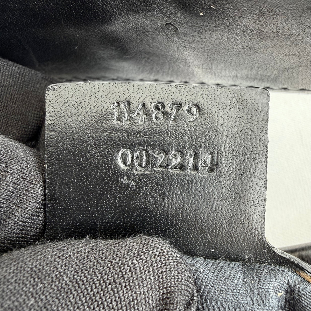 GUCCI BLACK CANVAS REINS SHOULDER BAG