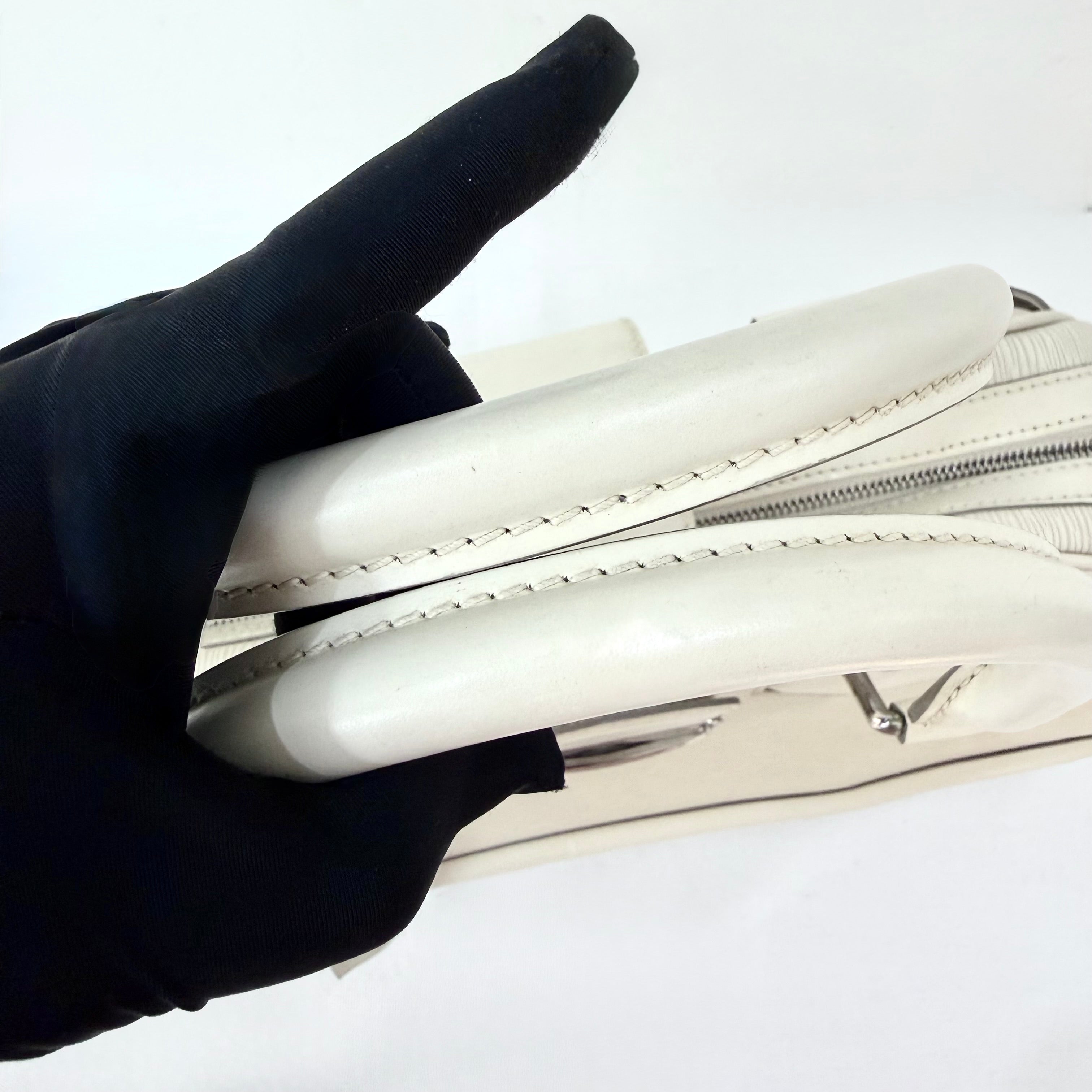 Louis Vuitton White Montaigne Bowling GM Epi