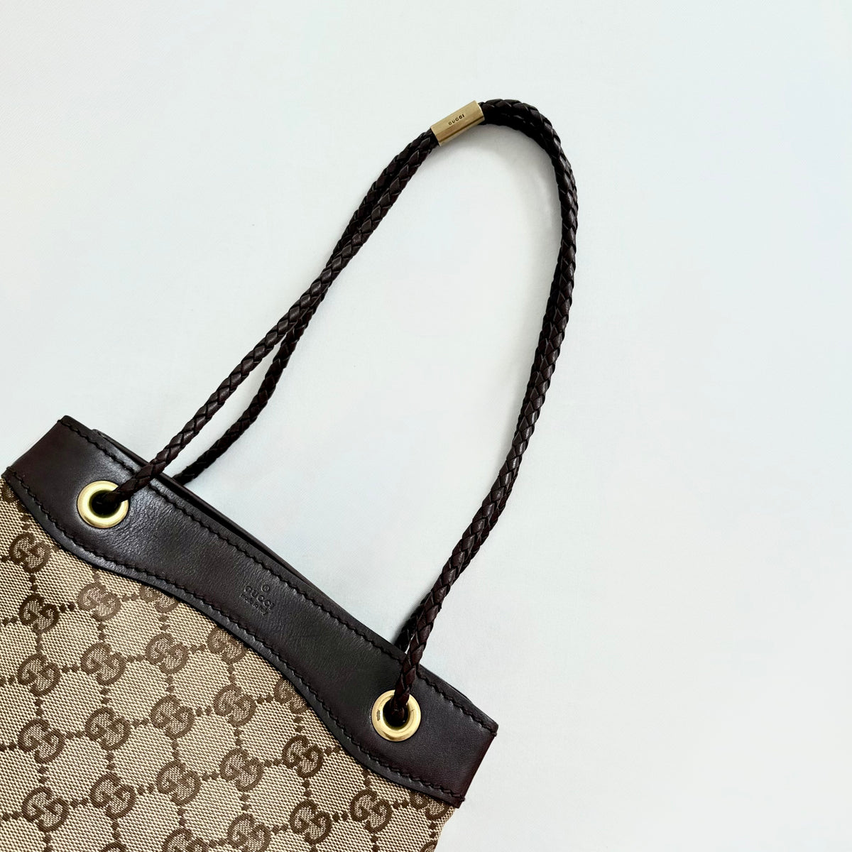 Gucci GG Brown Monogram Bucket Bag