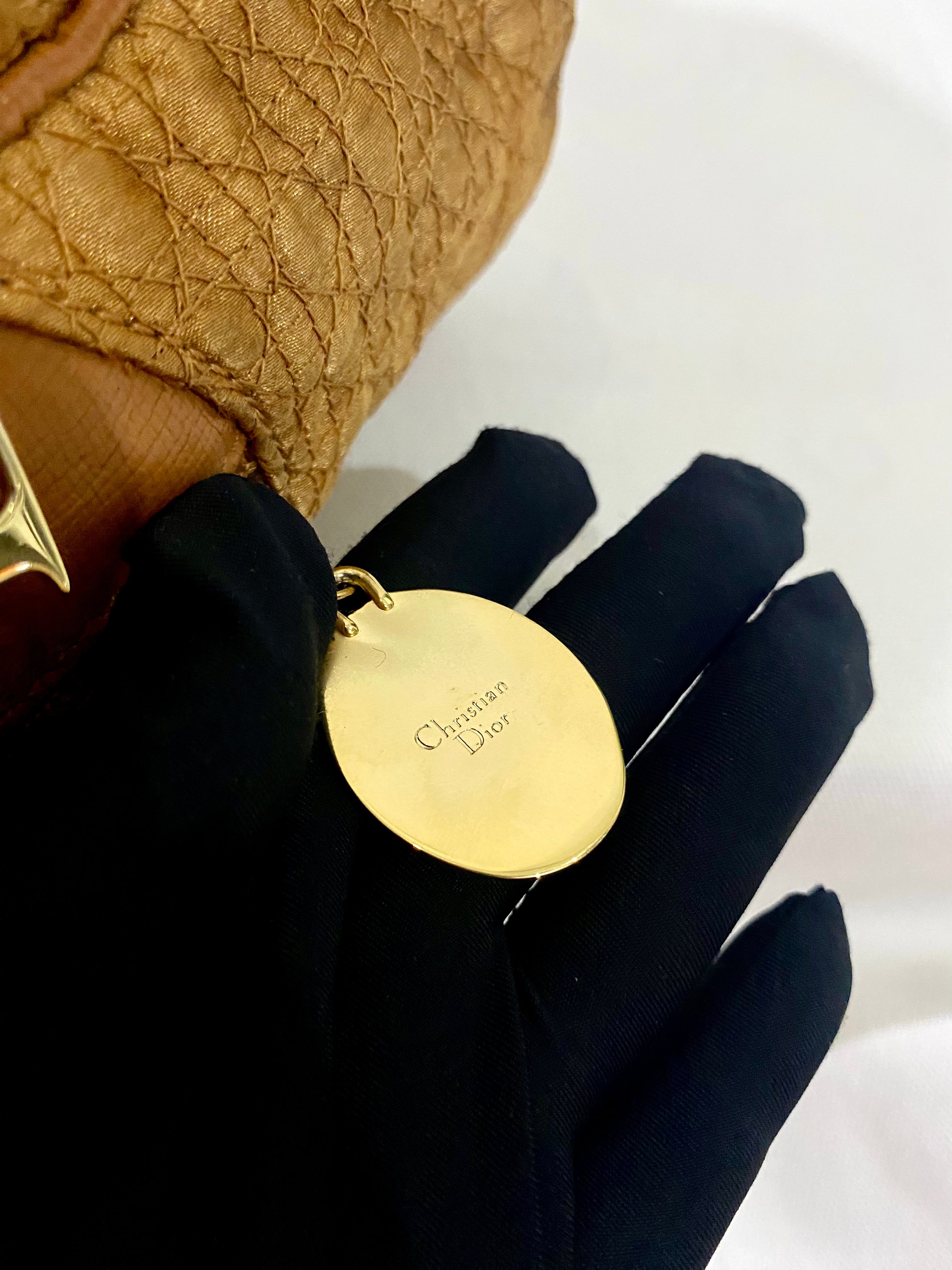 Christian Dior Orange Canvas Tote Bag