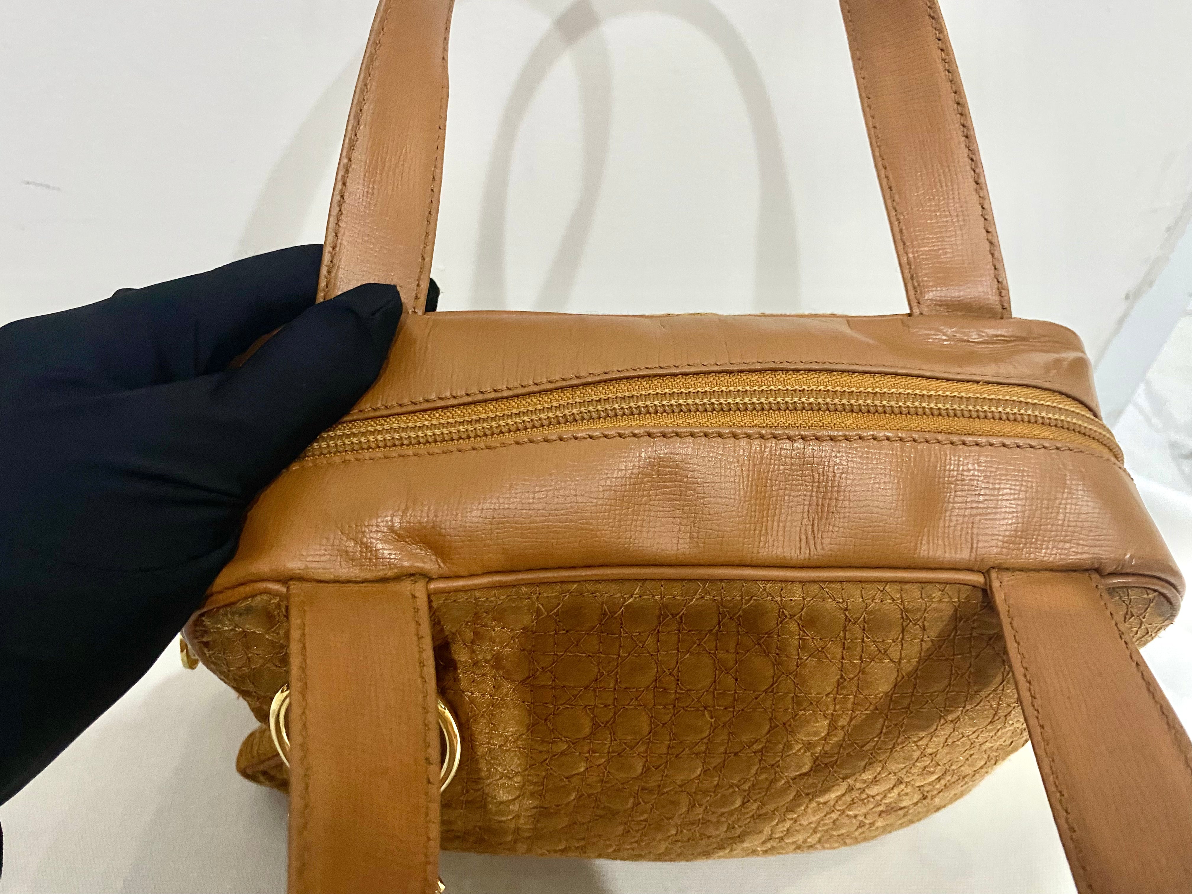 Christian Dior Orange Canvas Tote Bag