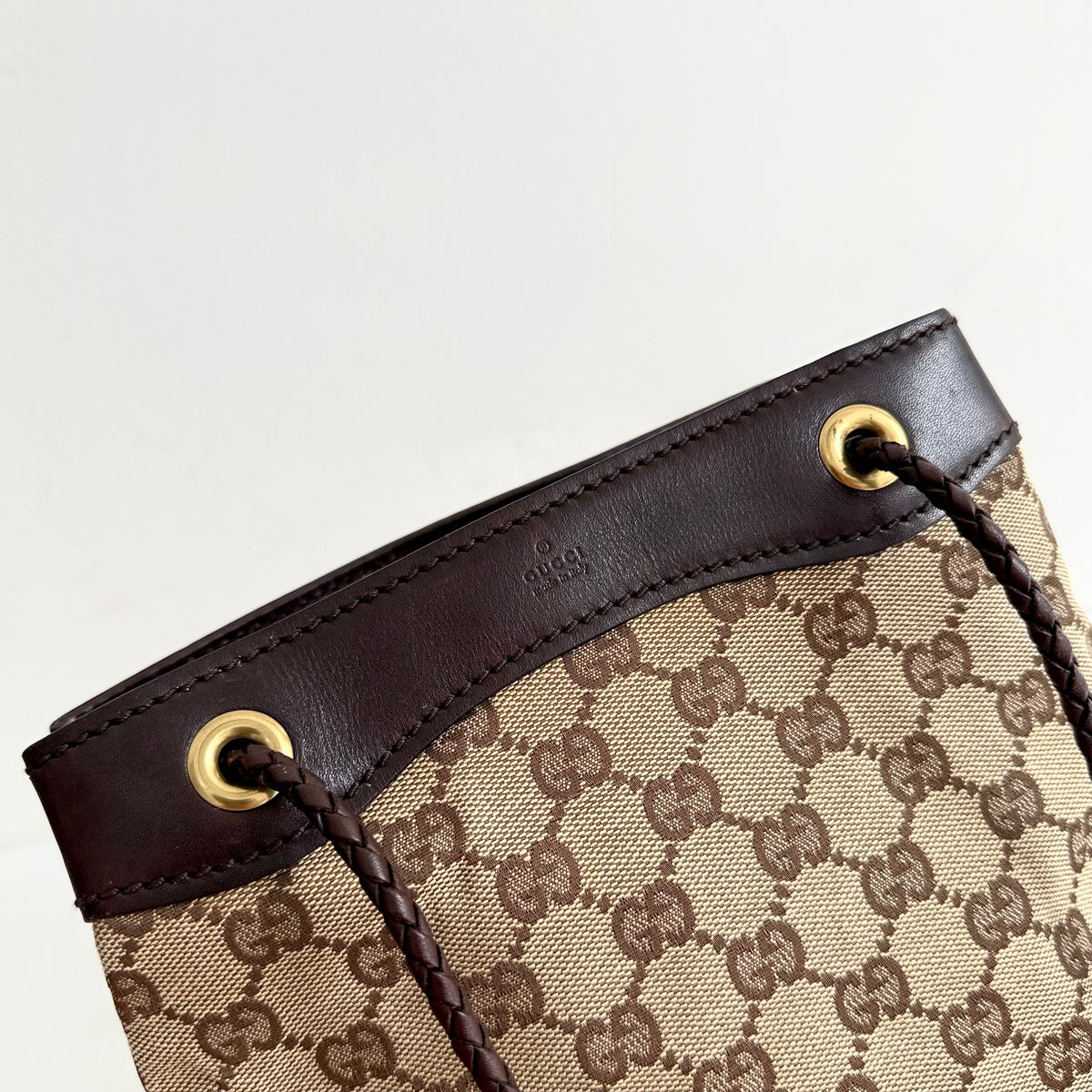Gucci GG Brown Monogram Bucket Bag