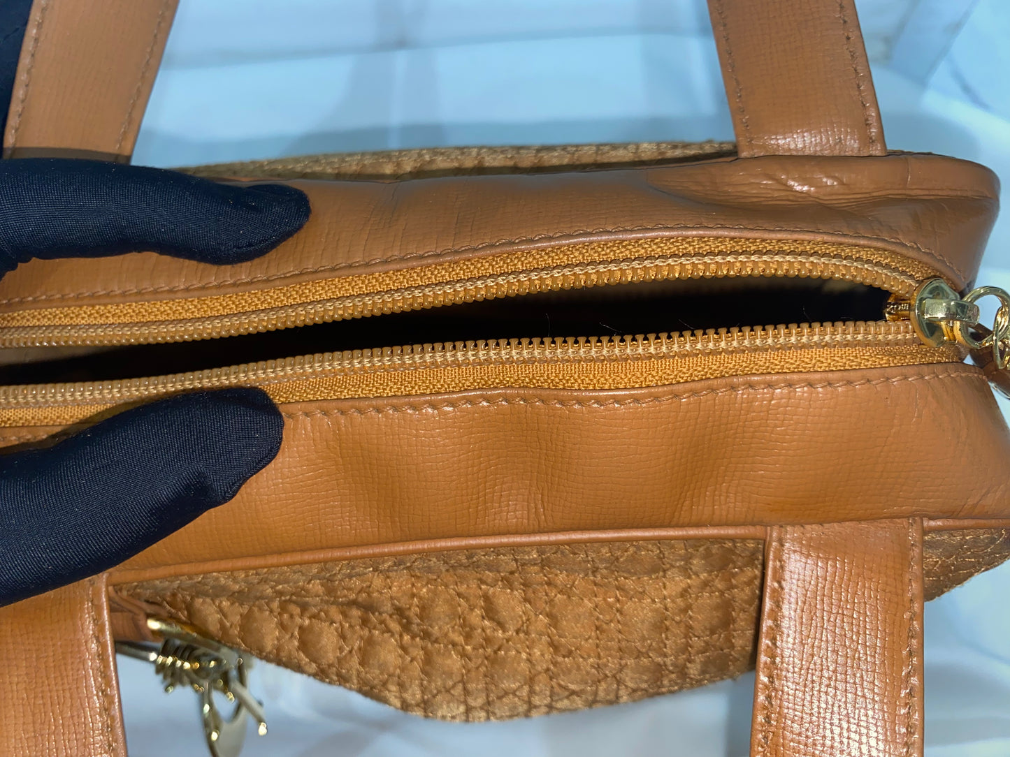 Christian Dior Orange Canvas Tote Bag