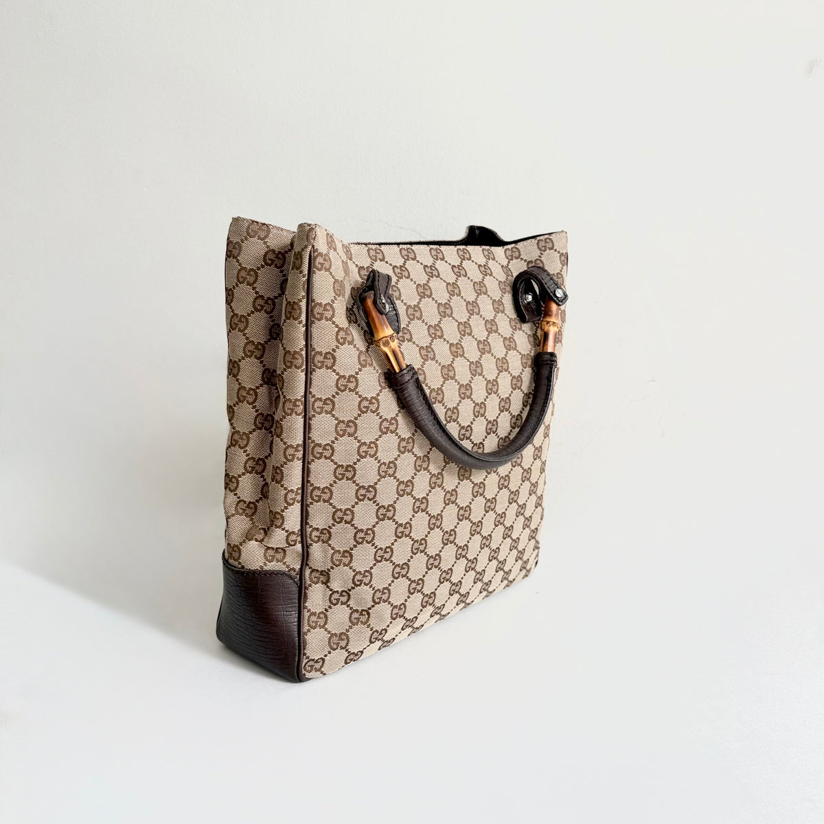 Gucci GG Canvas Bamboo Tote Bag