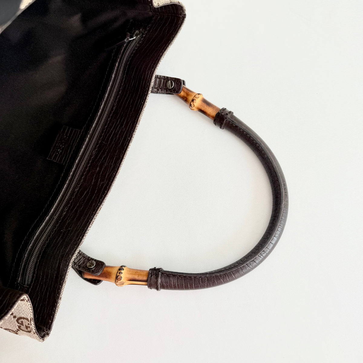 Gucci GG Canvas Bamboo Tote Bag