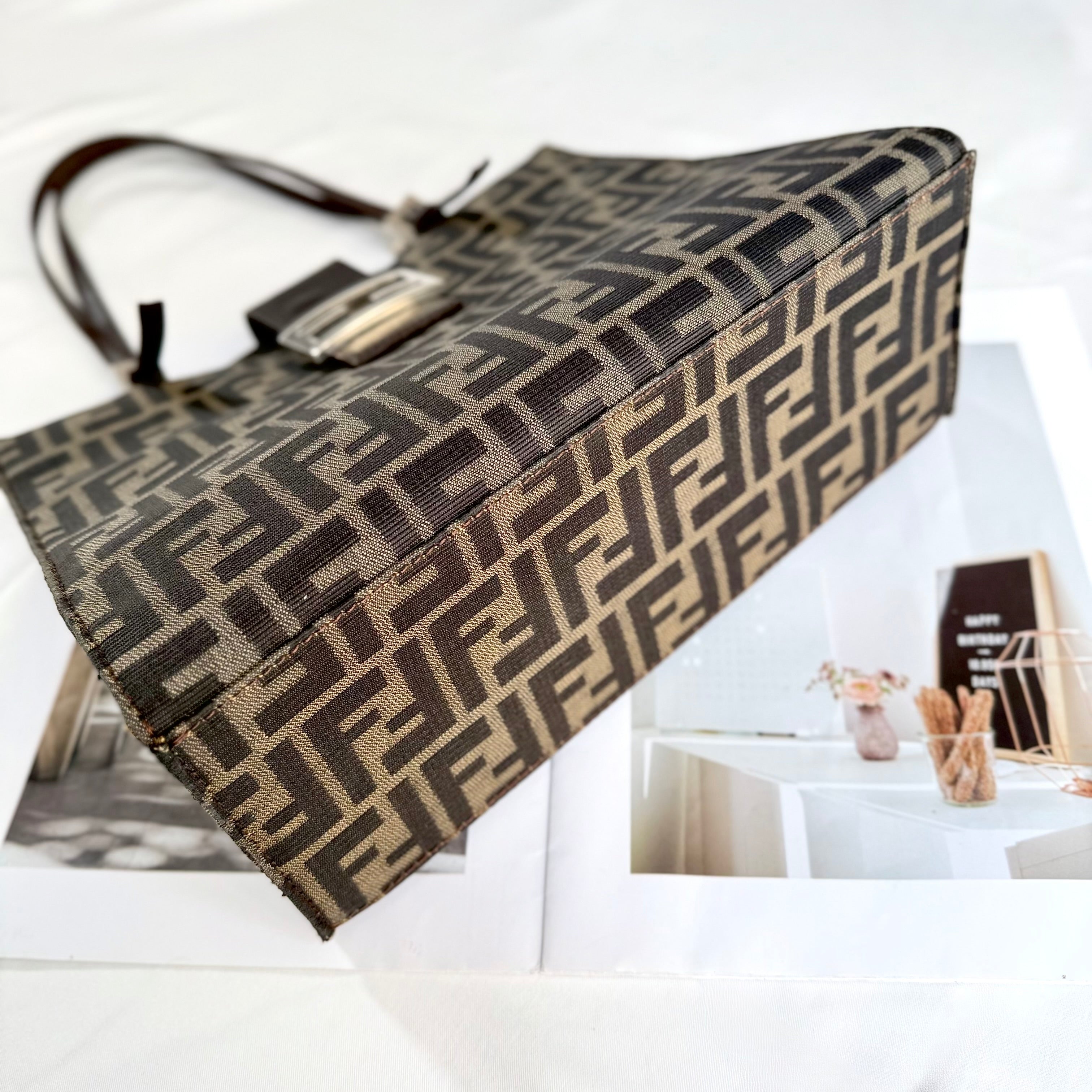 Fendi FF Monogram Baguette Tote Bag