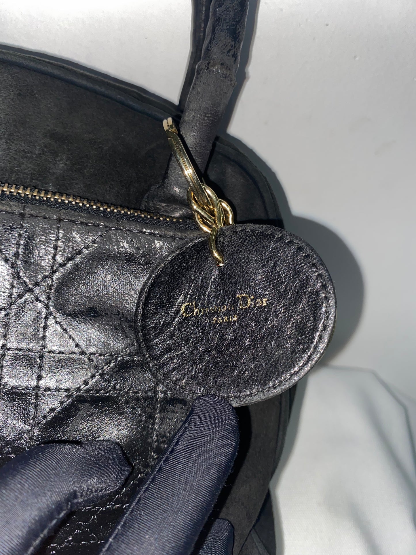 Christian Dior Black Cannage Vintage Handbag
