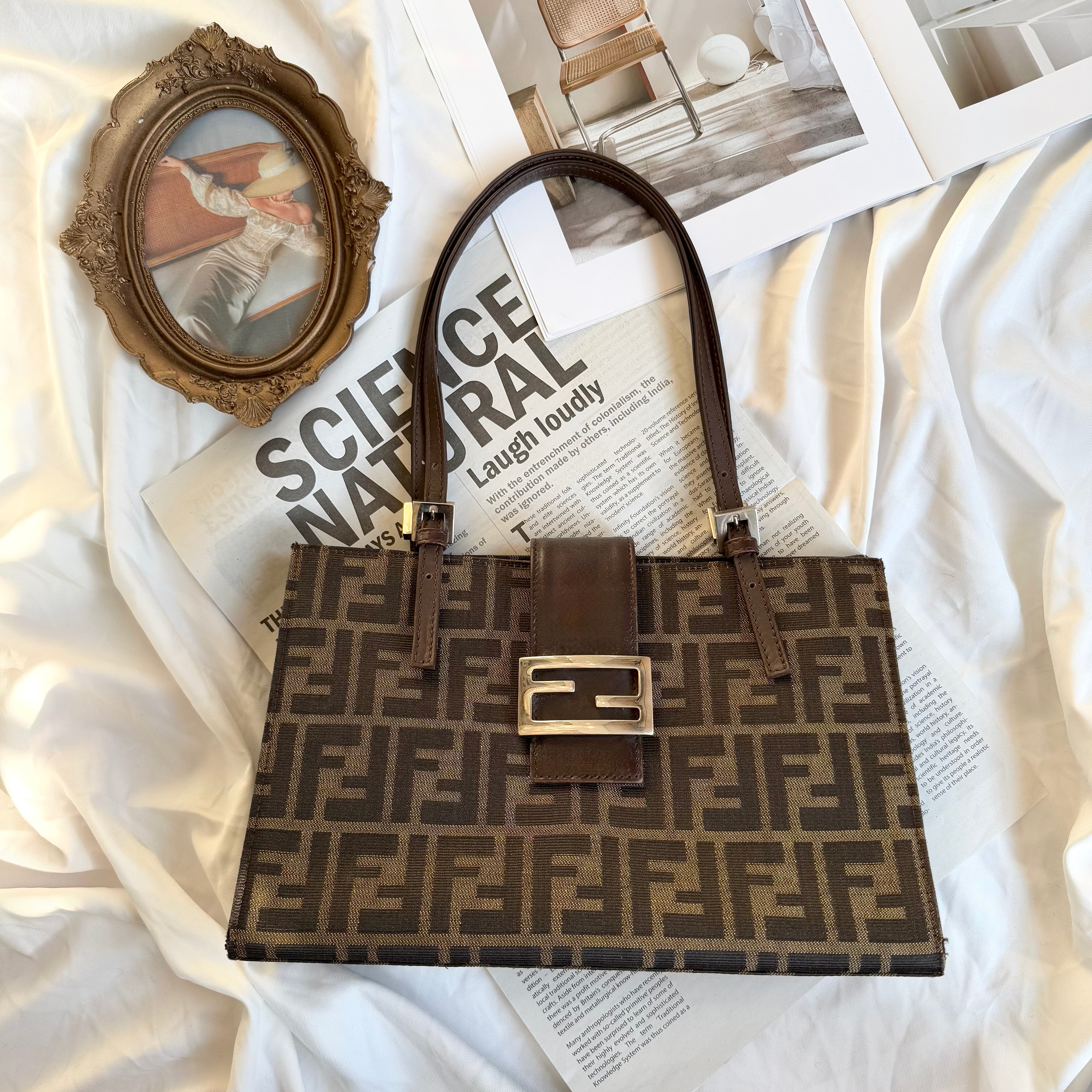 Fendi FF Monogram Baguette Tote Bag