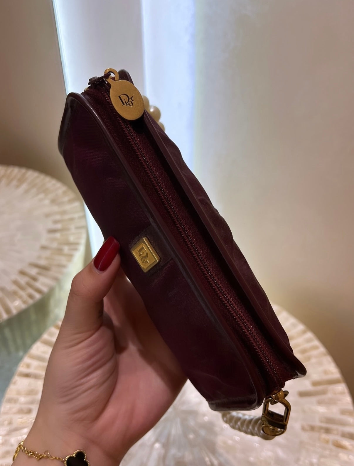 Dior Vintage Pochette Monogramme Bordeaux Logo