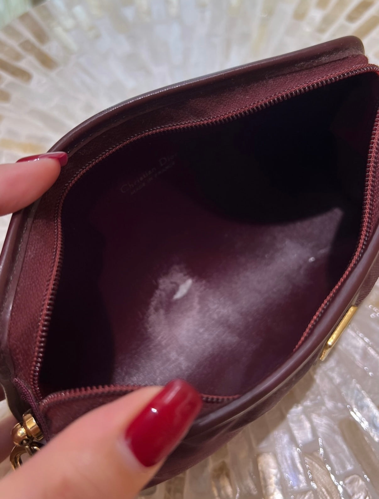 Dior Vintage Pochette Monogramme Bordeaux Logo