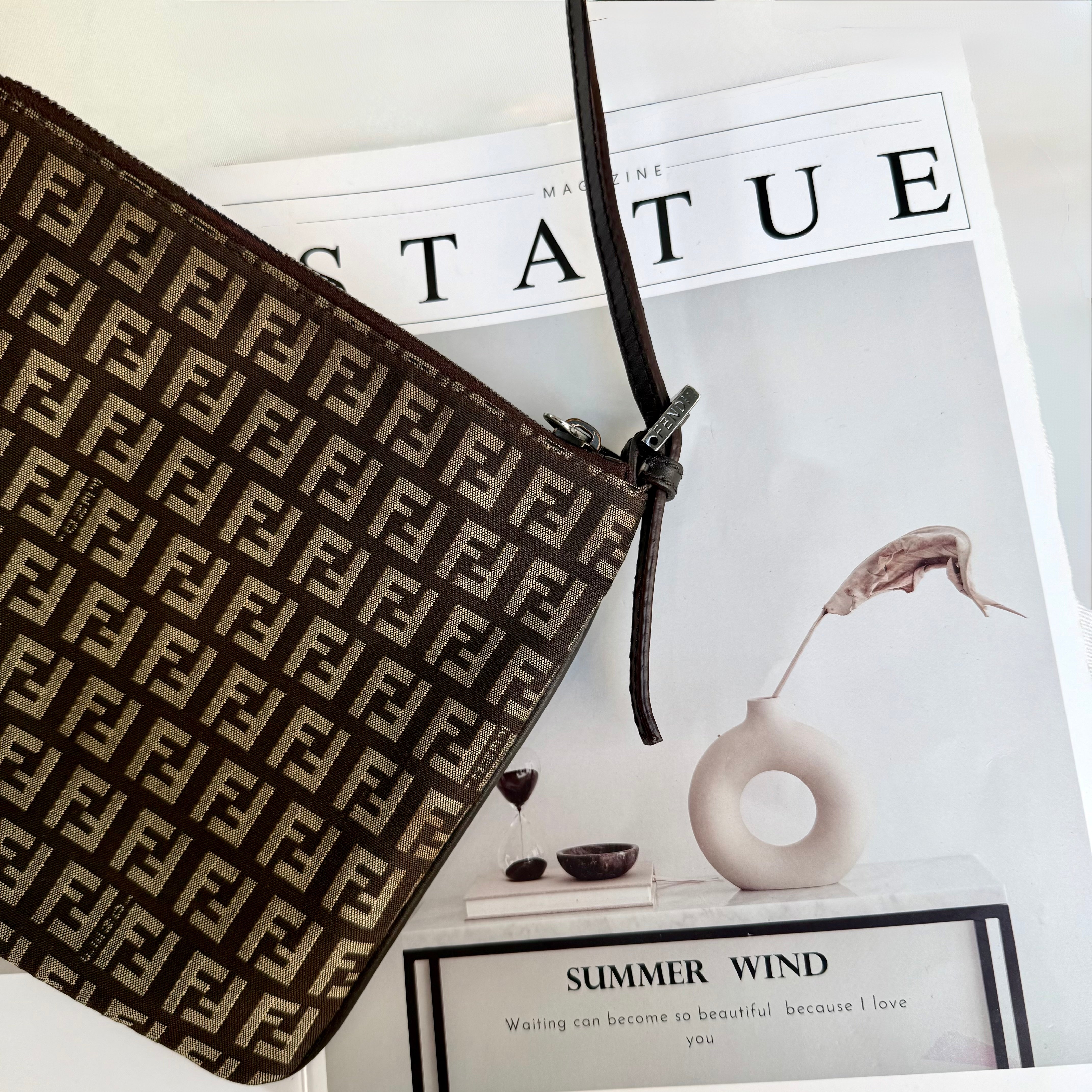 Fendi Brown Logo Print Crossbody Bag