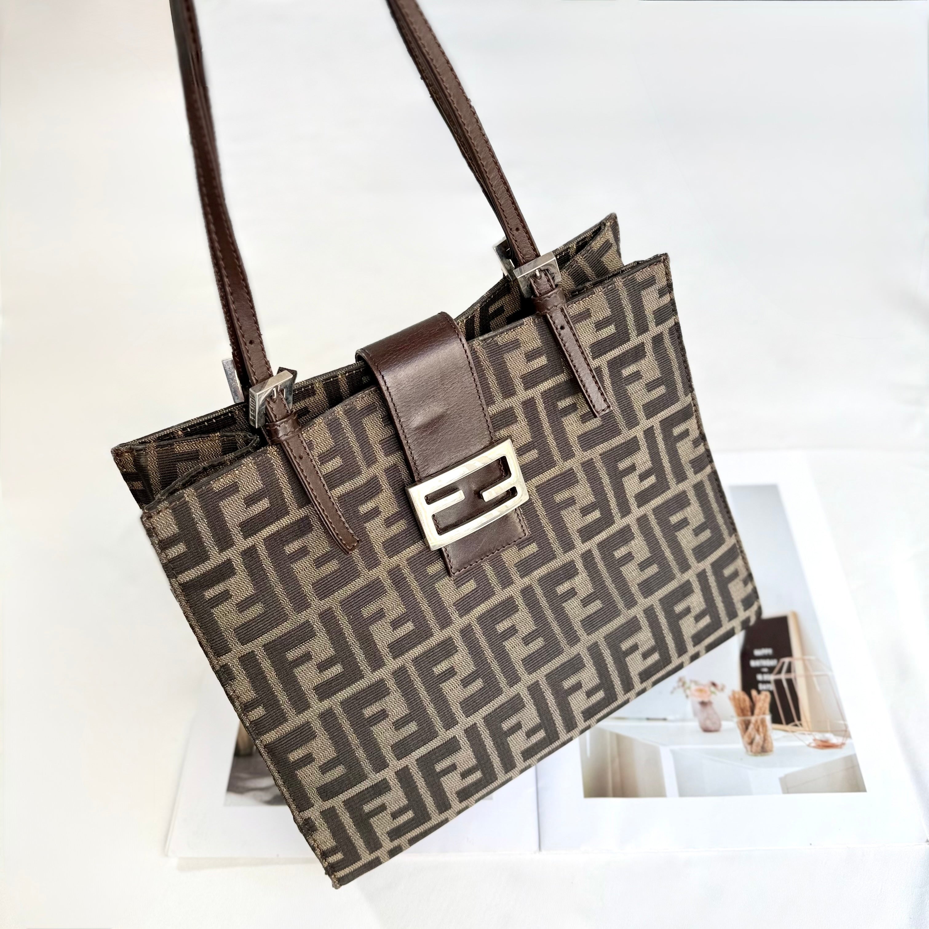 Fendi FF Monogram Baguette Tote Bag