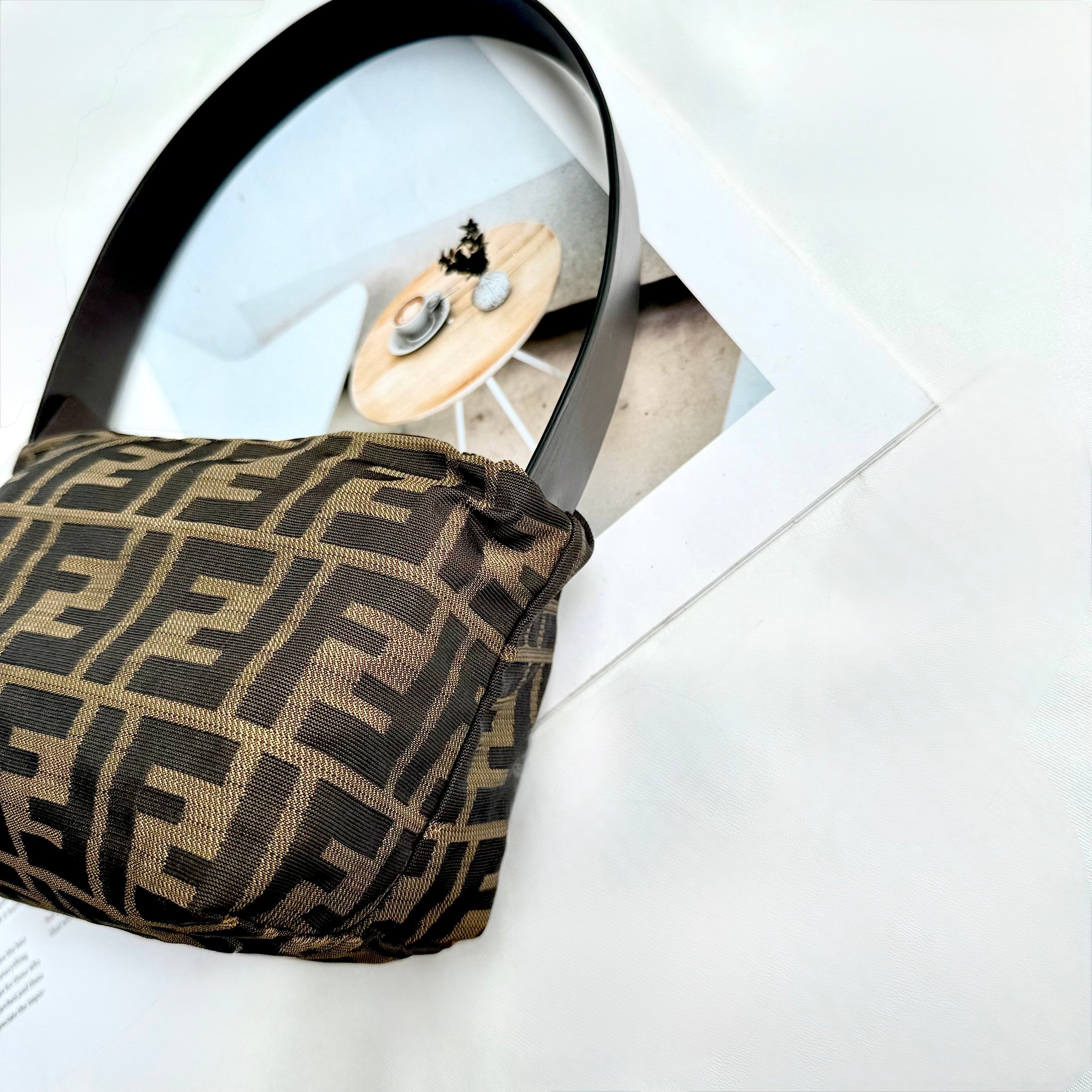 Fendi Brown Zucca Pochette Bag