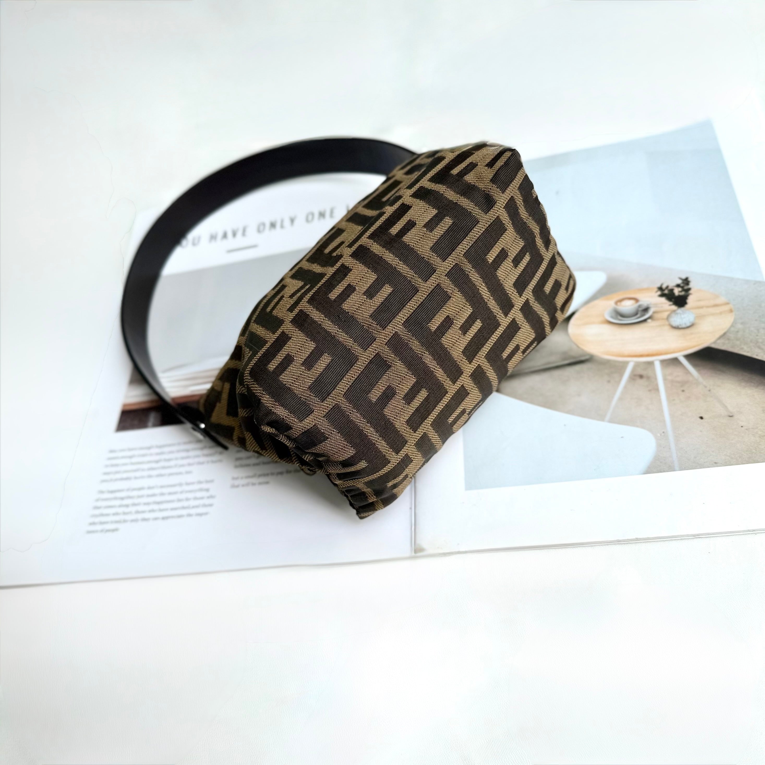 Fendi Brown Zucca Pochette Bag