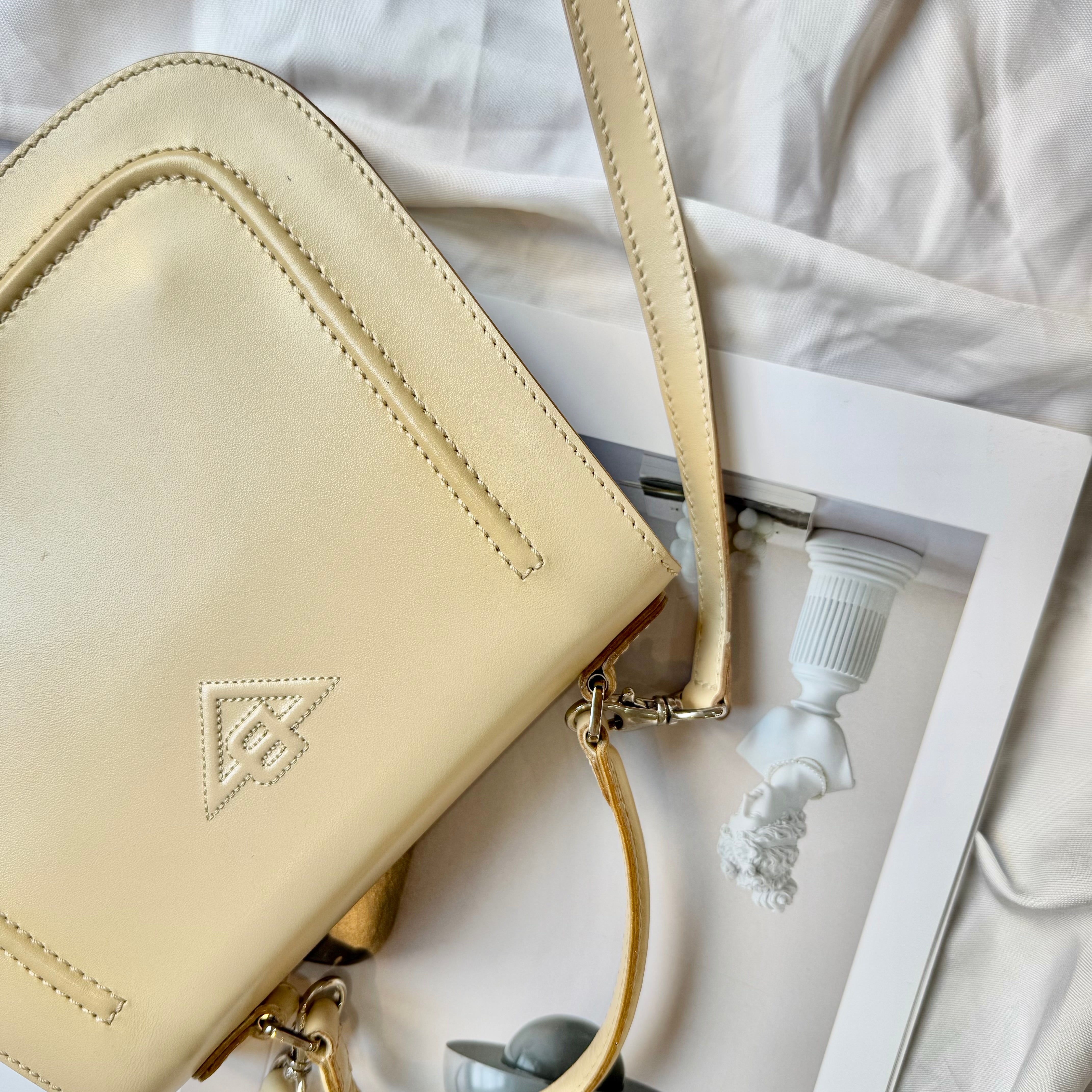 (Reserved) BOTTEGA VENETA White Leather Crossbody Bag
