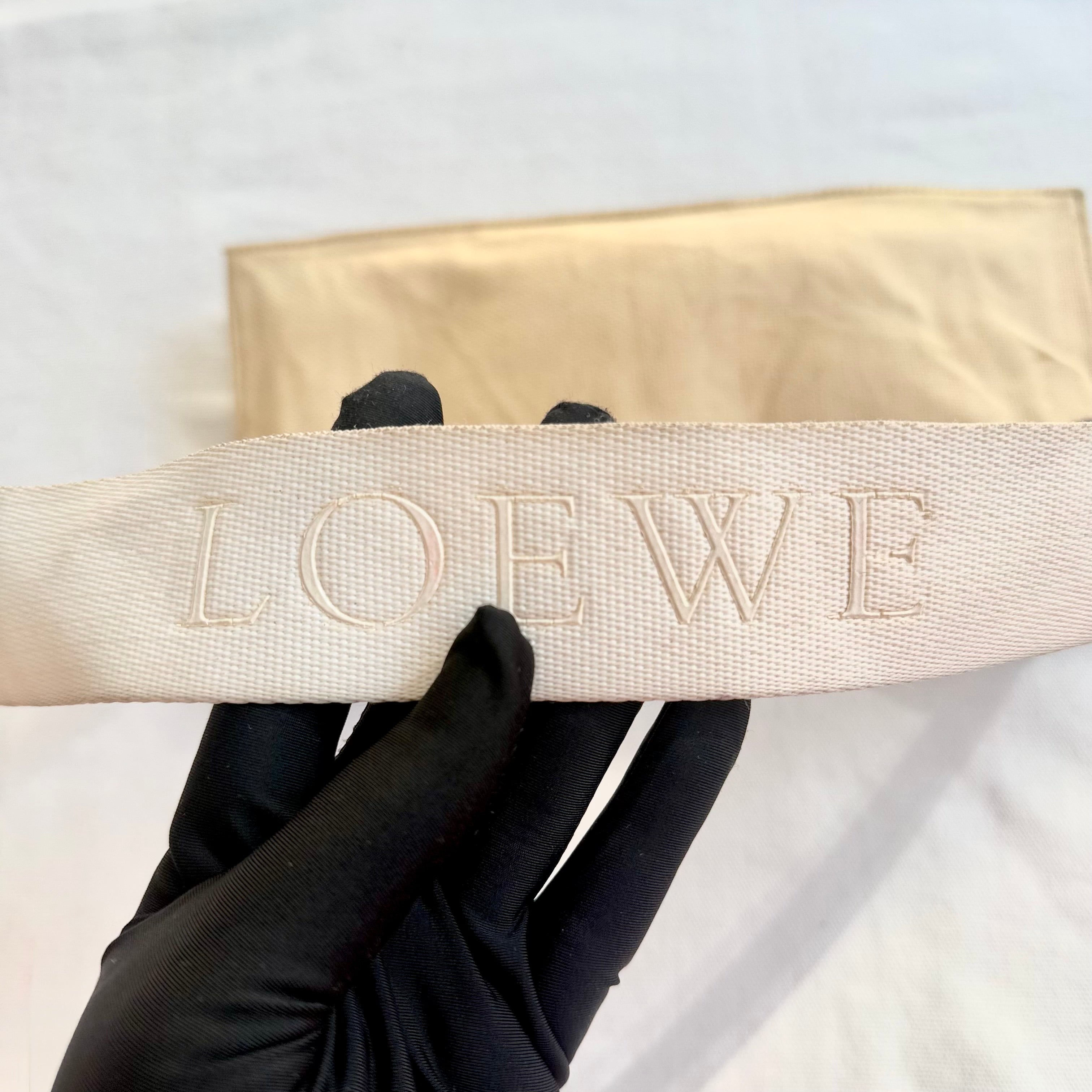 Loewe Brown Anagram Canvas Pochette Beige