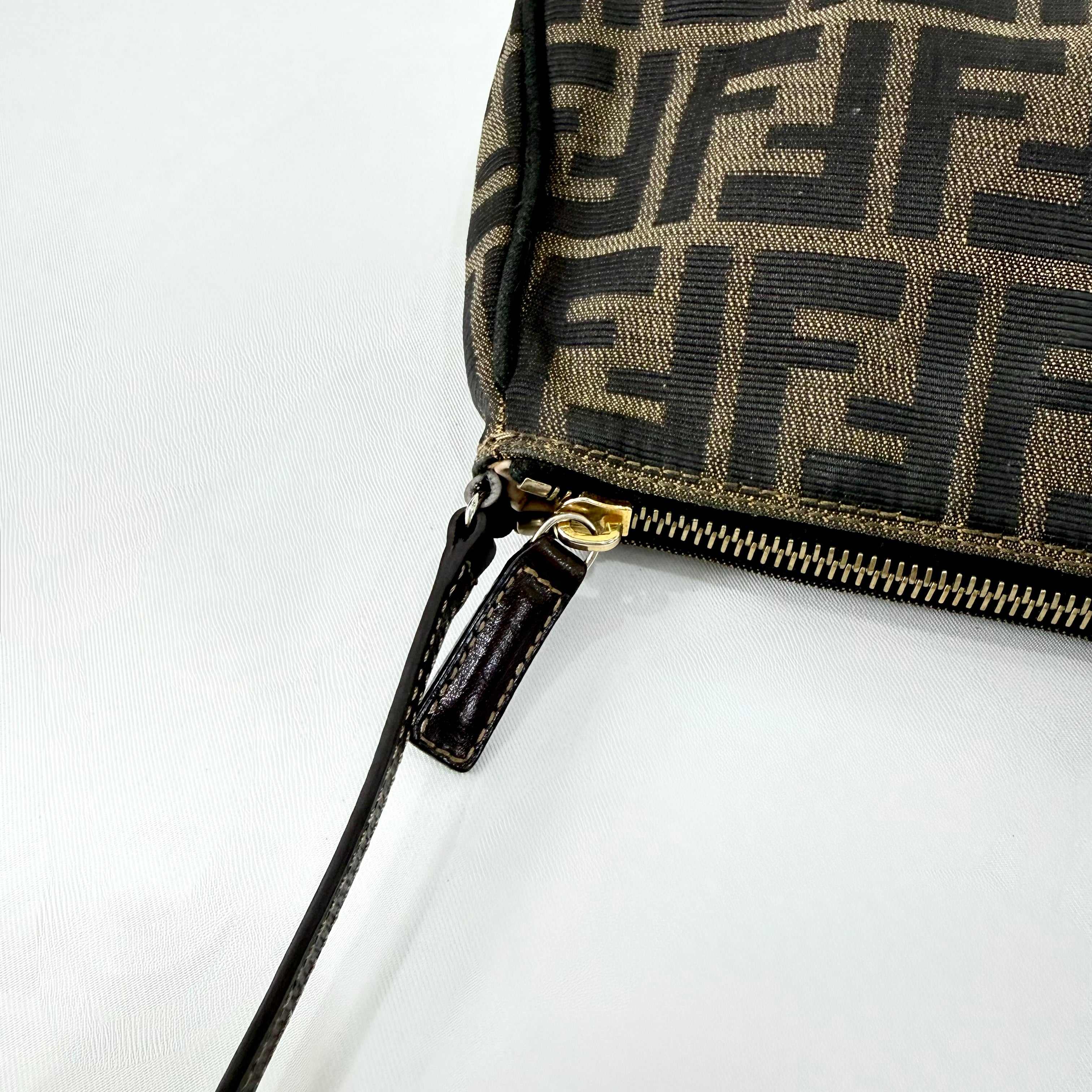 Fendi Tobacco Zucca Print Canvas Mini Pochette