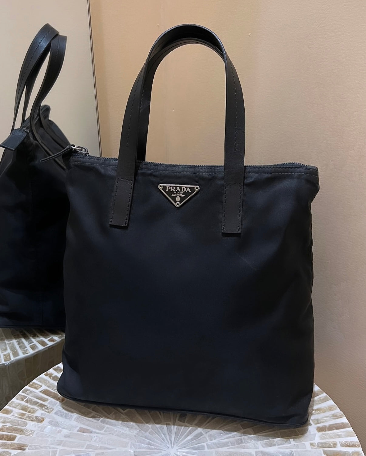 PRADA Black Nylon Tote Bag