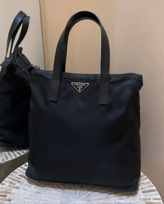 PRADA Black Nylon Tote Bag